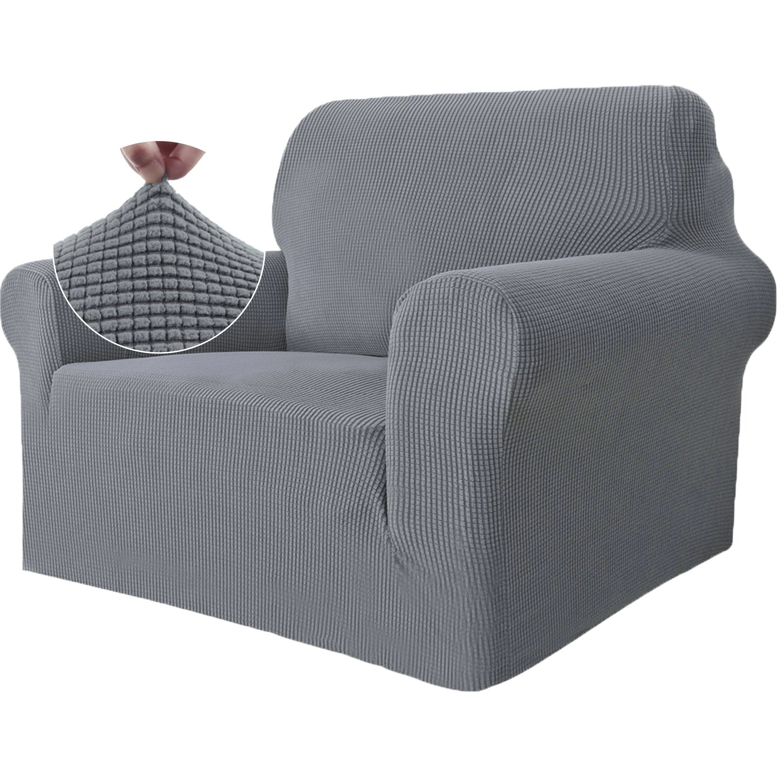 YSTYLE 1 Seater Sofa Cover – Stretch,Anti-Slip & Pet-Friendly, Scratch Resistant, Washable-Grid