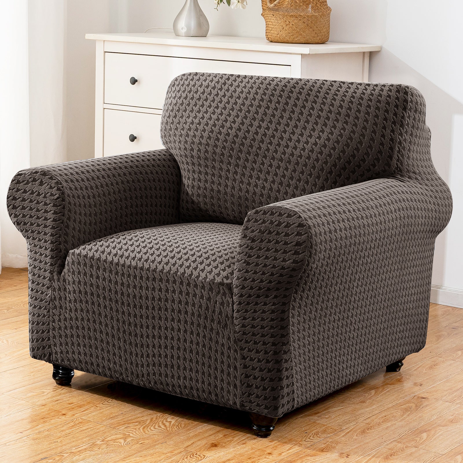 Ystyle 1-Seat Sofa Cover with Armrests, Elastic Universal Seat Cover, Anti-Scratch Universal Sofa Cover, Anti-Slip Washable Sofa Protector, Stain-Resistant