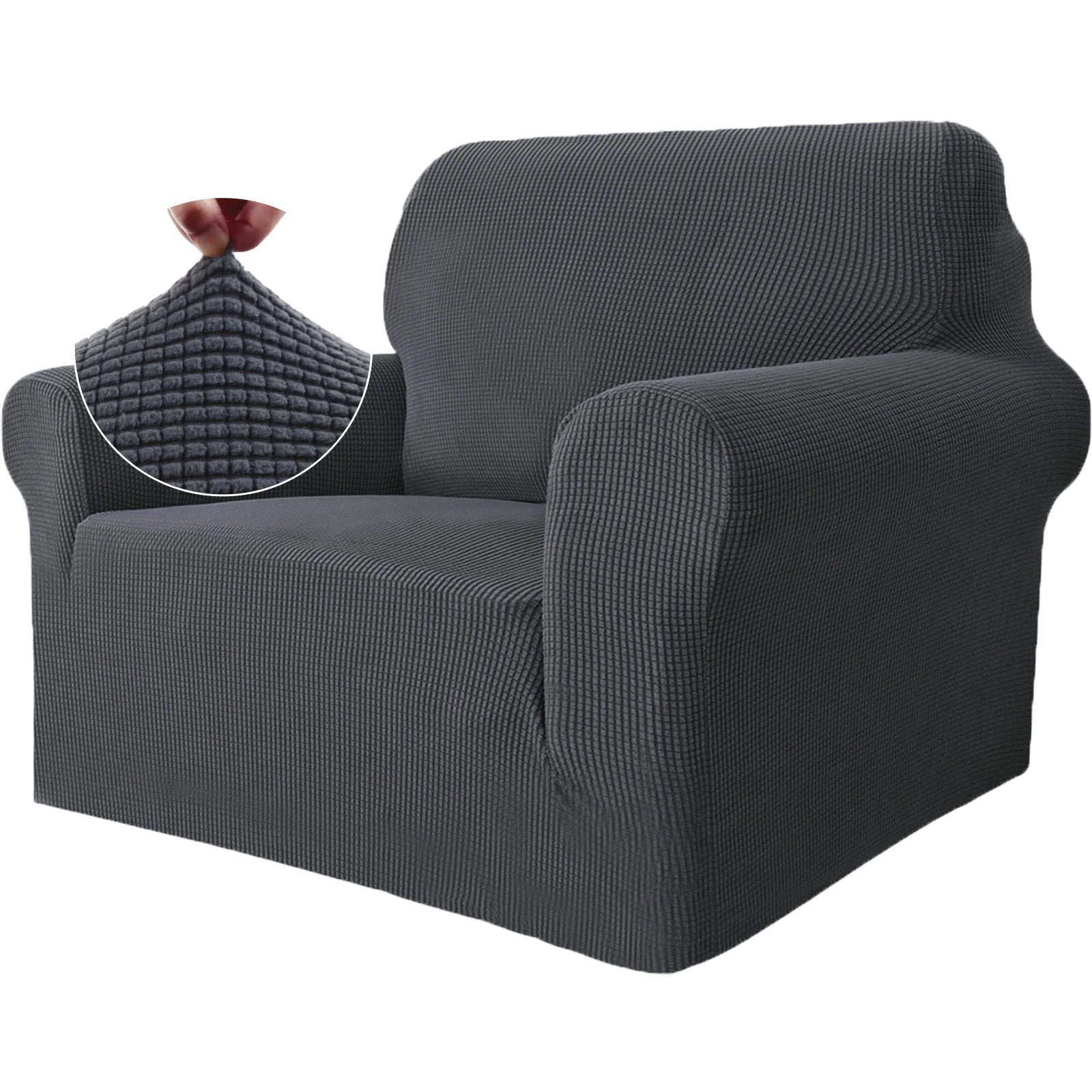 YSTYLE Stretch 1 Seater Sofa Cover with Armrests Anti Slip-YSTYLE