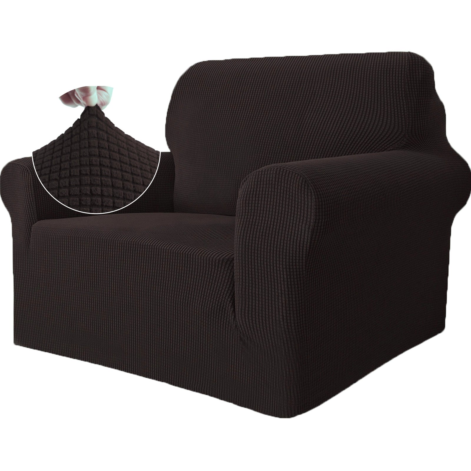 YSTYLE Stretch 1 Seater Sofa Cover with Armrests Anti Slip-YSTYLE