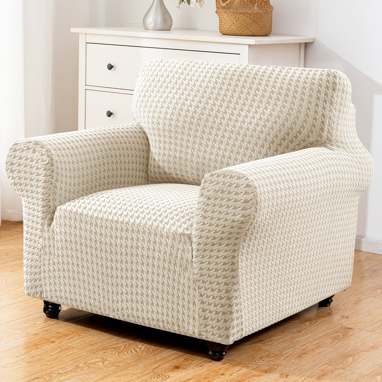 Ystyle 1-Seat Sofa Cover with Armrests, Elastic Universal Seat Cover, Anti-Scratch Universal Sofa Cover, Anti-Slip Washable Sofa Protector, Stain-Resistant