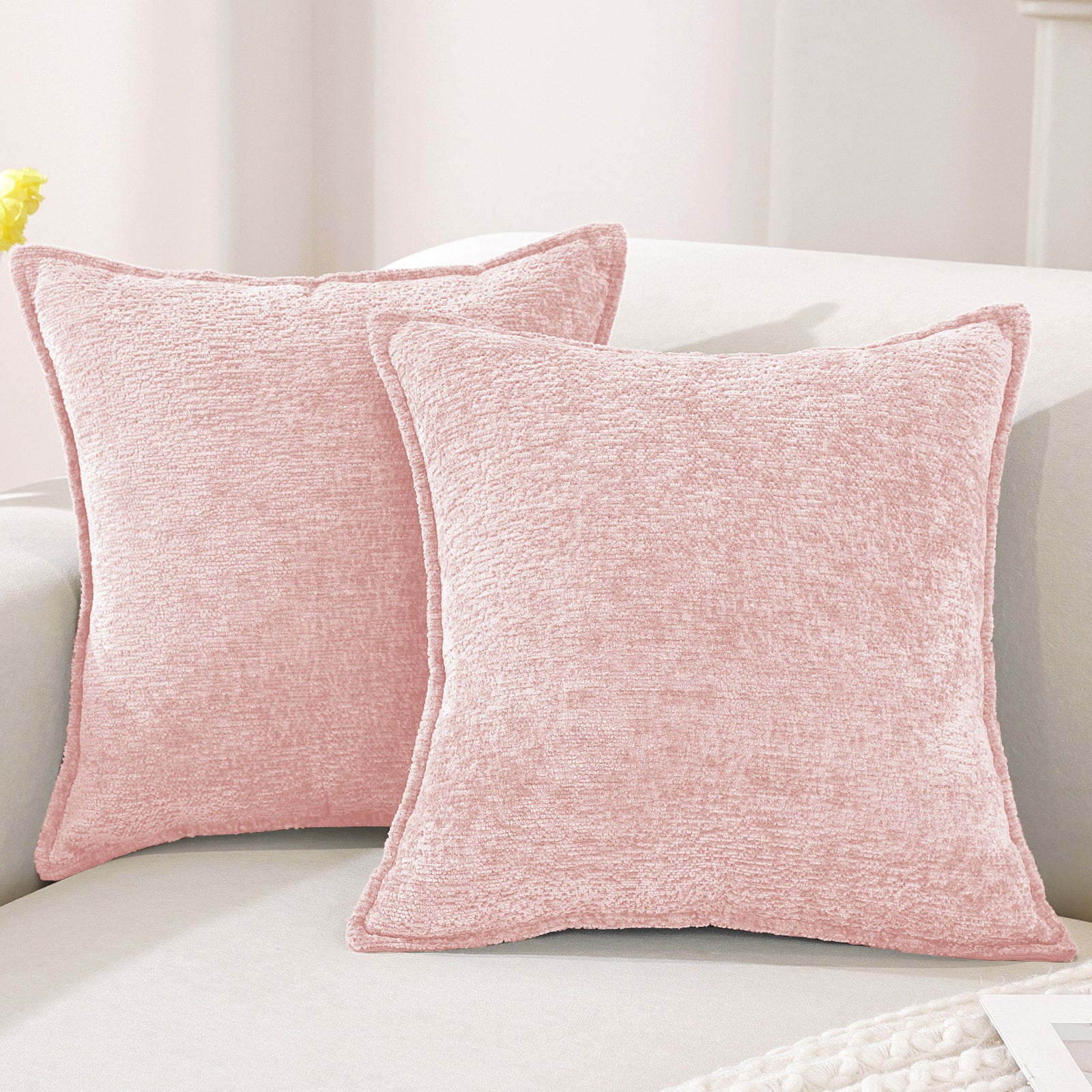 Ystyle 2 Pieces Chenille Cushion Covers 60x60cm Soft Velvet-YSTYLE