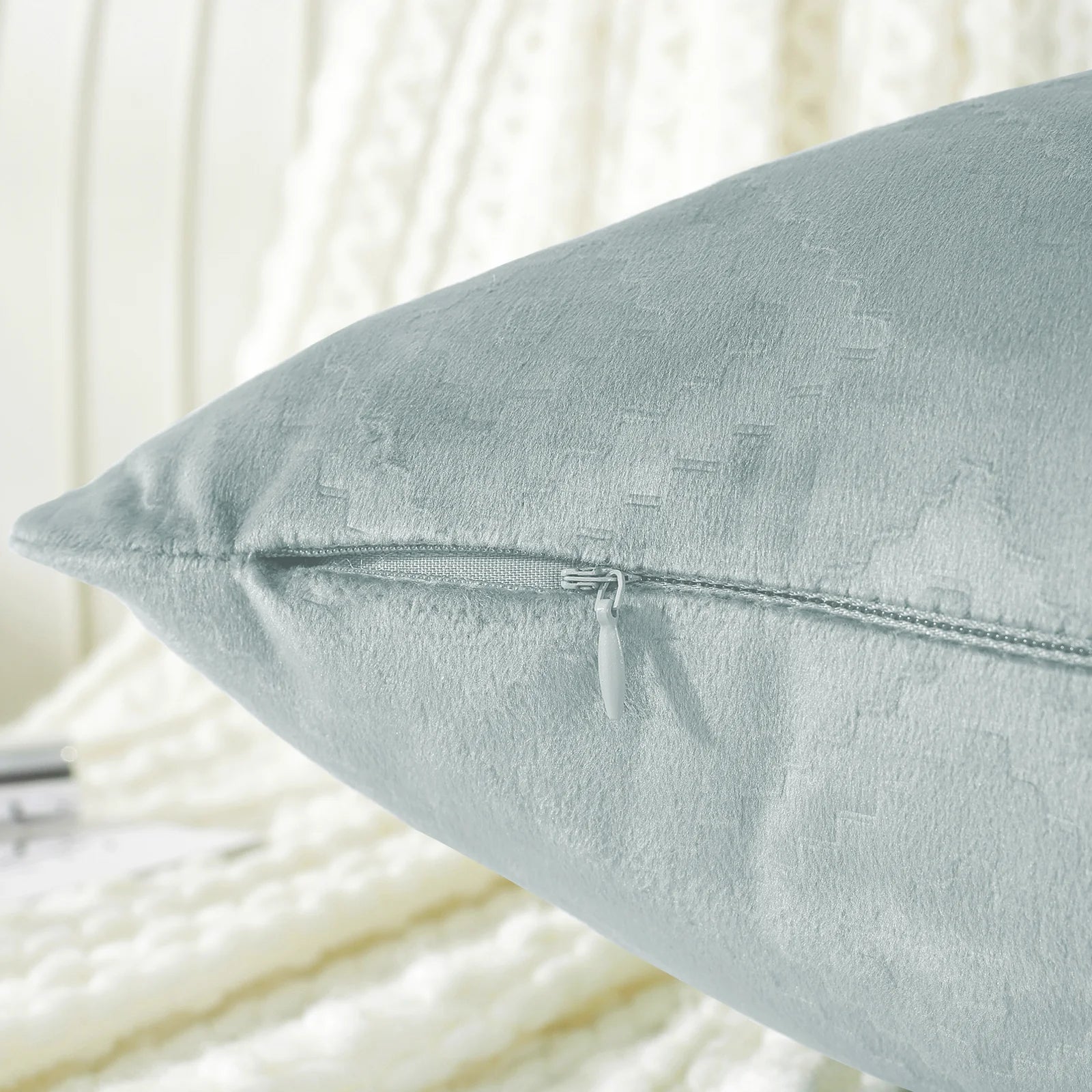 YSTYLE Velvet Sofa Cushion Covers, Decorative Throw Pillow Covers, 2 pcs, Hidden Zipper-Square shape