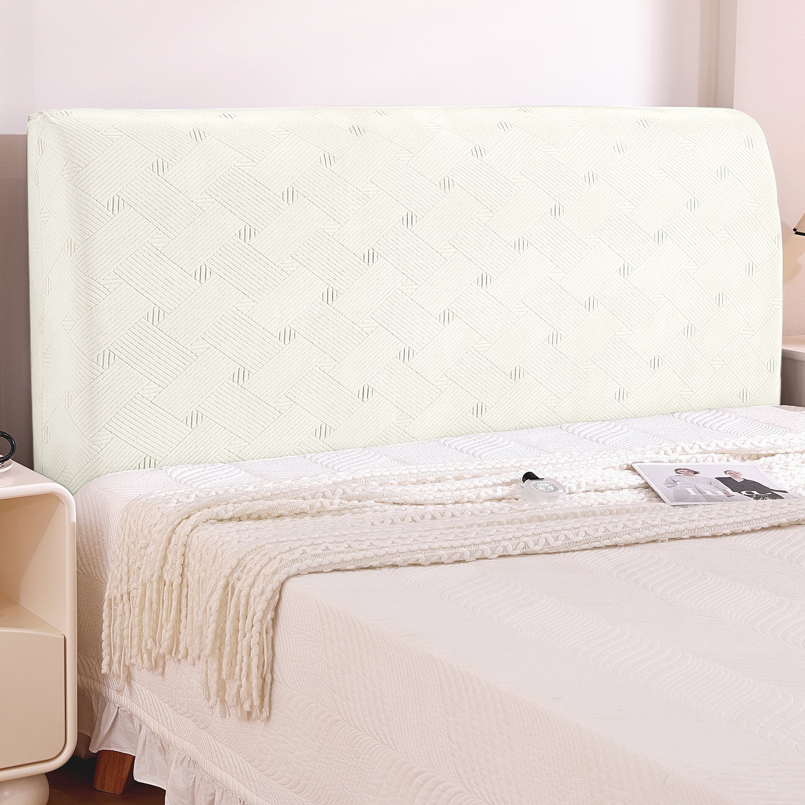 Ystyle 150cm Bed Headboard Cover, Elasticized Double/Single Bed Headboard Cover, Washable Double Bed Headboard Slipcover, Universal Dust-Proof Headboard Cover