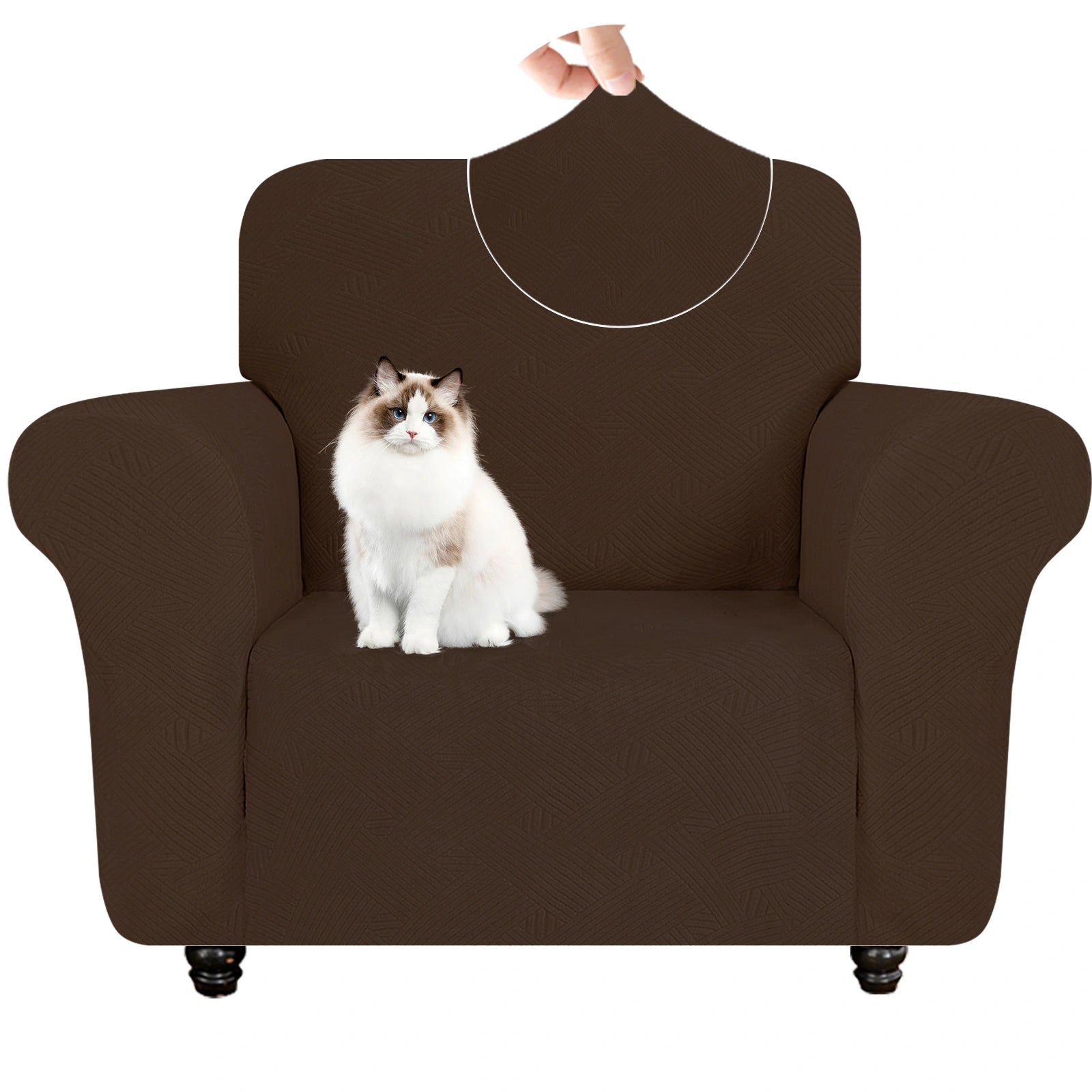 YSTYLE 1 Seater Sofa Cover - Elastic, Non-slip, Pet-friendly, Washable, Winter-friendly-Interwoven Pattern