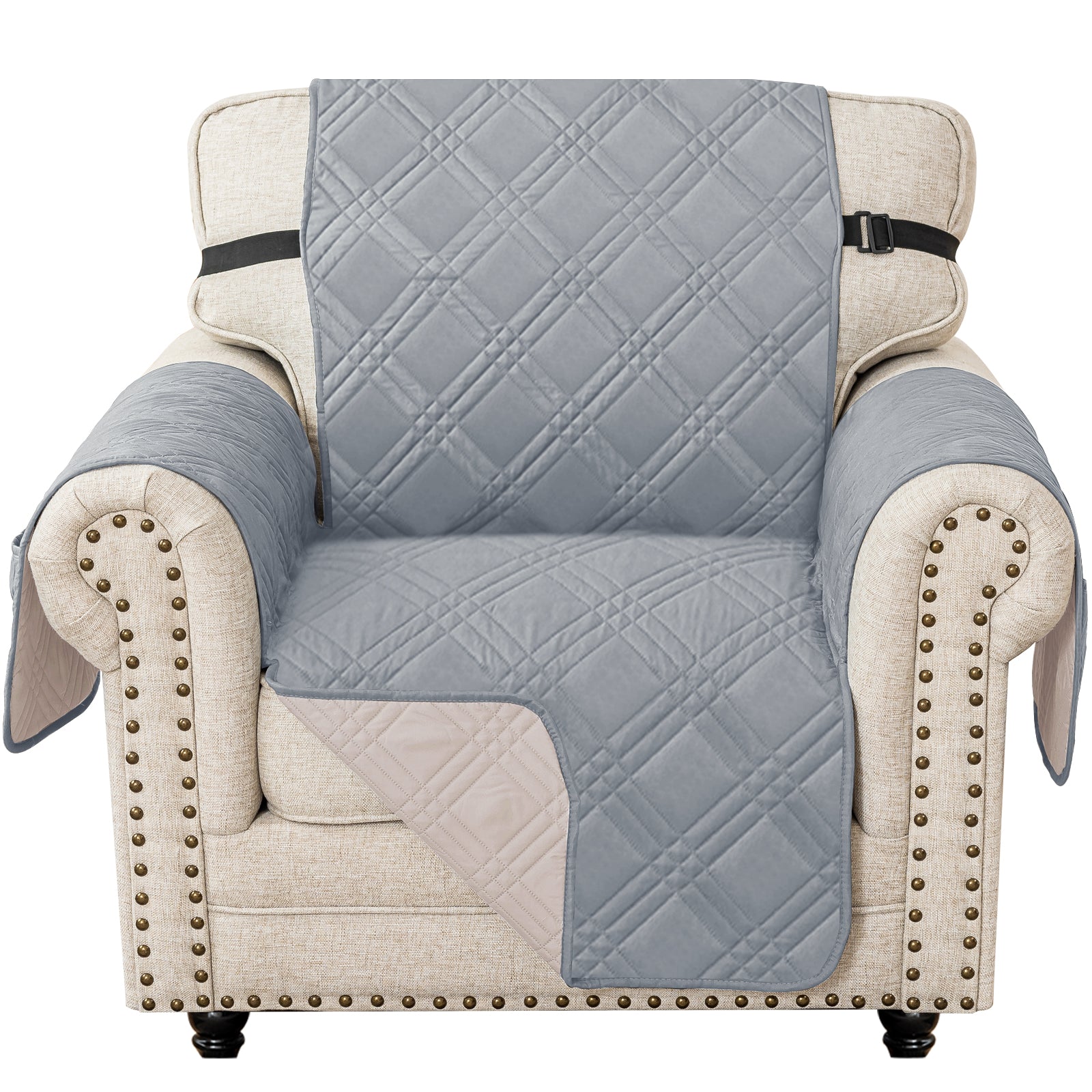 Ystyle Reversible 1 Seater Sofa Cover Quilted Scratch Resistant-YSTYLE