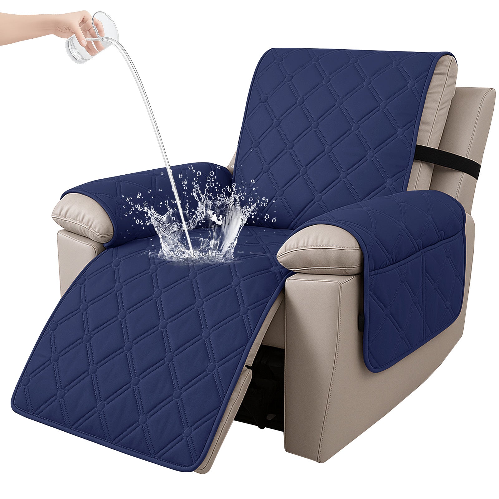 YSTYLE Waterproof Armchair Cover with Pockets and Non Slip Backing-YSTYLE