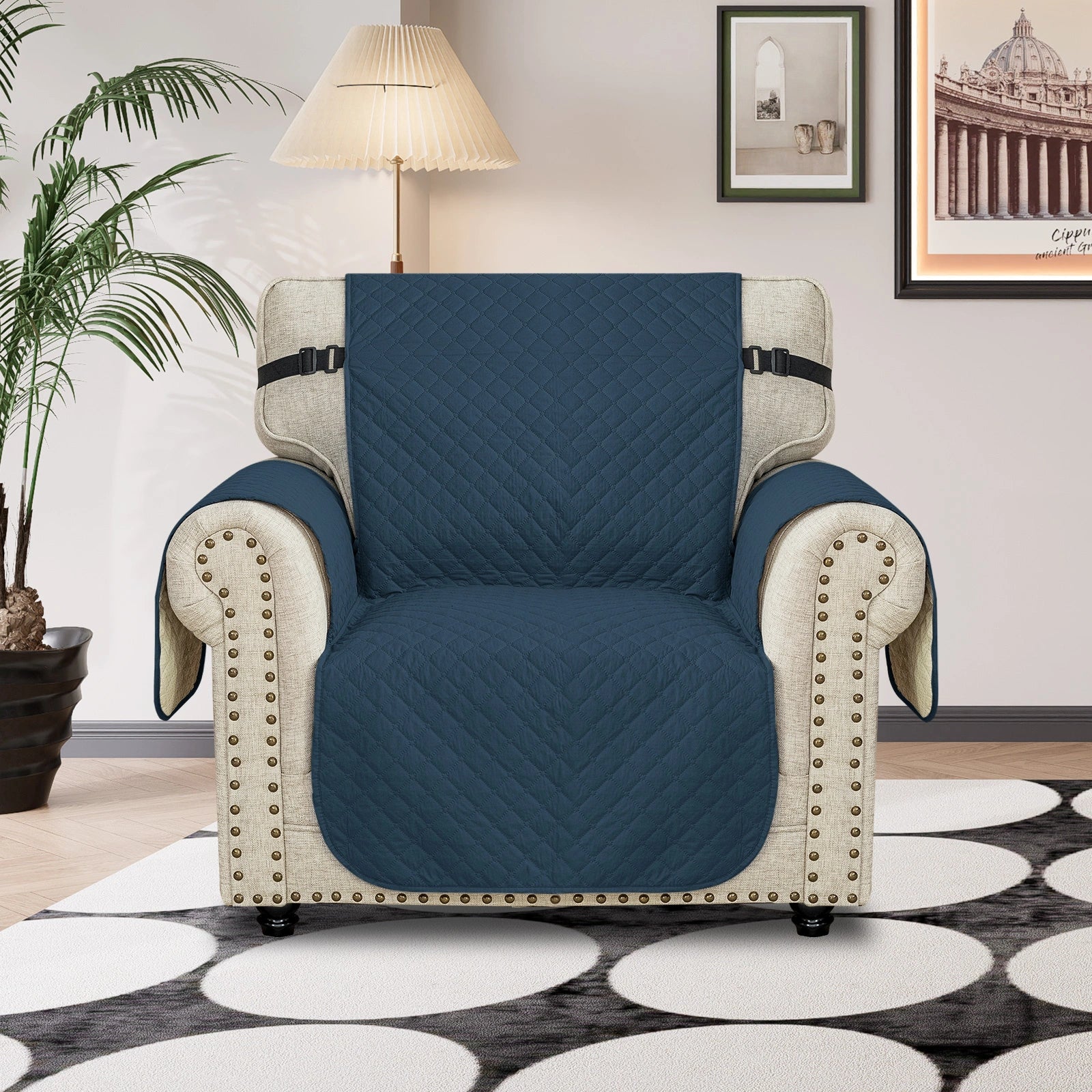 YSTYLE Waterproof 1 Seater Sofa Cover with Side Pockets Anti-Slip-YSTYLE