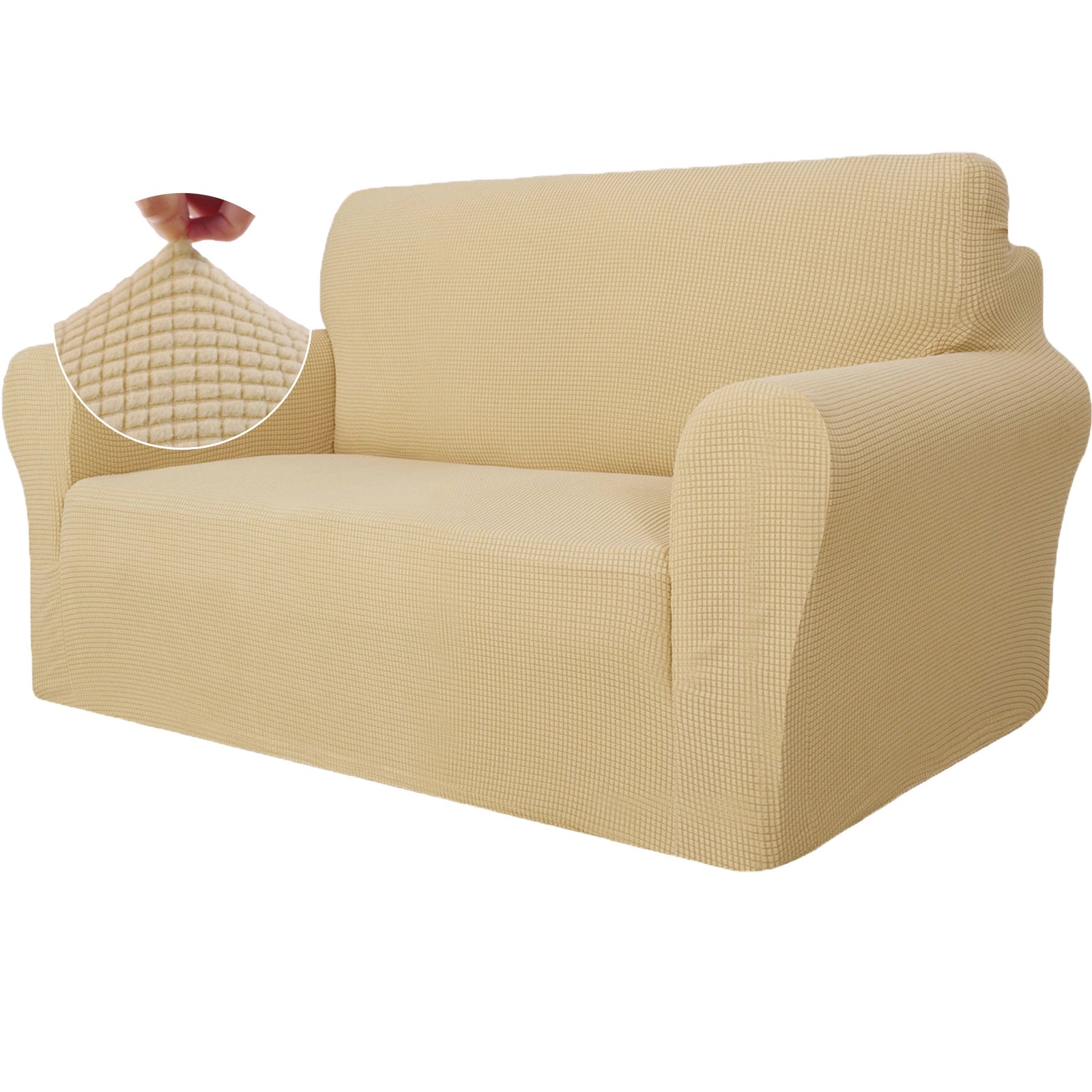 YSTYLE Stretch 2 Seater Sofa Cover with Armrests Anti Slip-YSTYLE