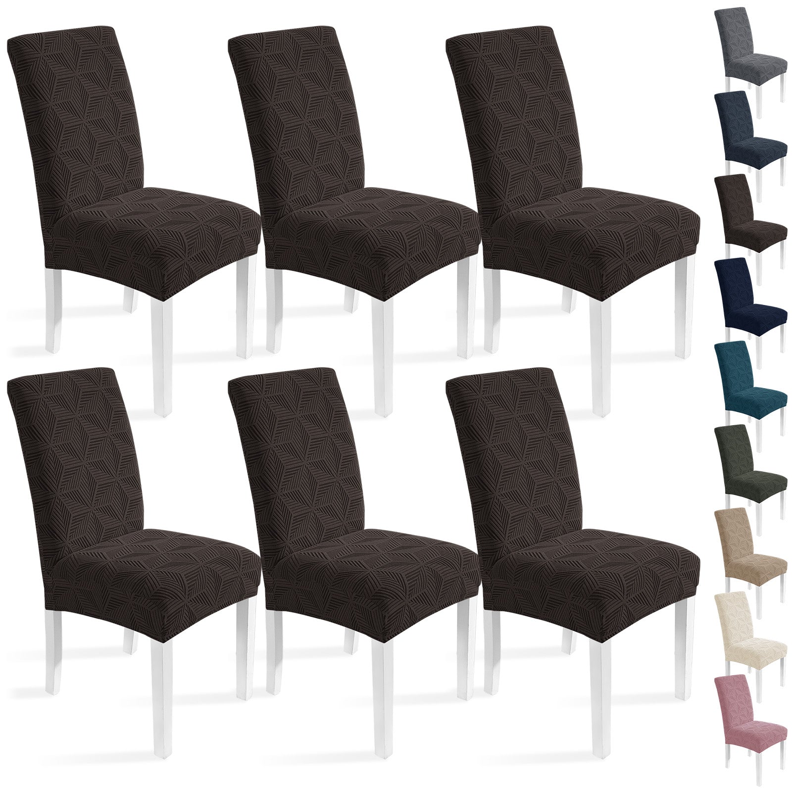 Ystyle 6-Piece Chair Covers with Backrest, Elastic Slipcovers, Universal Living Room Kitchen Chair Protectors, Cat Scratch-Resistant Modern Stain-Proof Dining Chair Covers