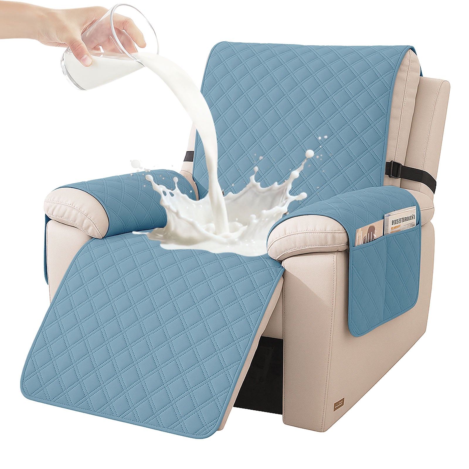 YSTYLE Waterproof Armchair Cover with Pockets and Non Slip Backing-YSTYLE