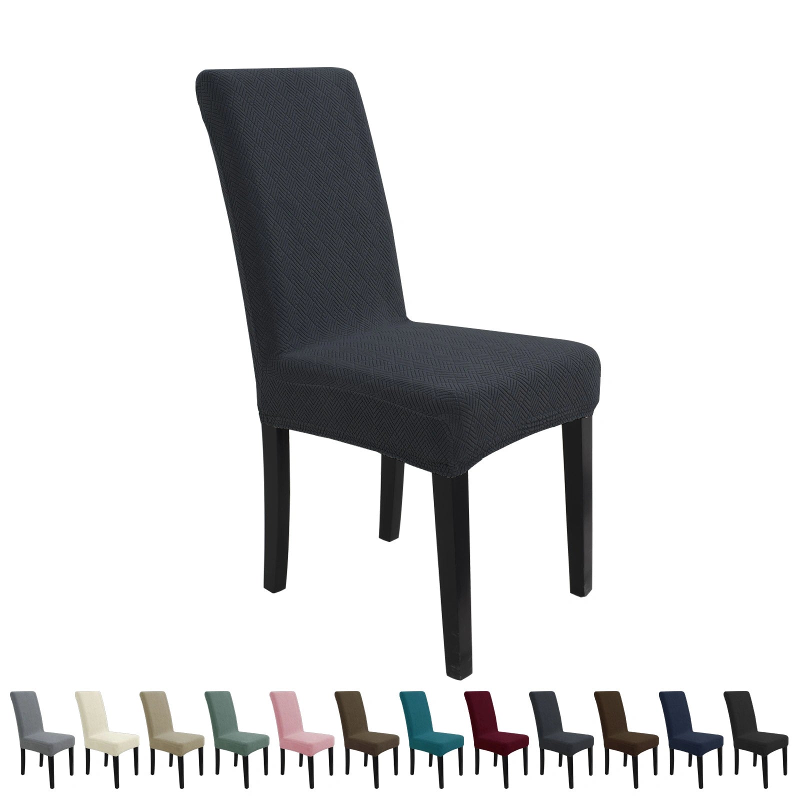 YSTYLE 6 PCS Chair Covers – Elastic Fit, Anti-Slip, Modern Look, Protective Covers-Rhombic