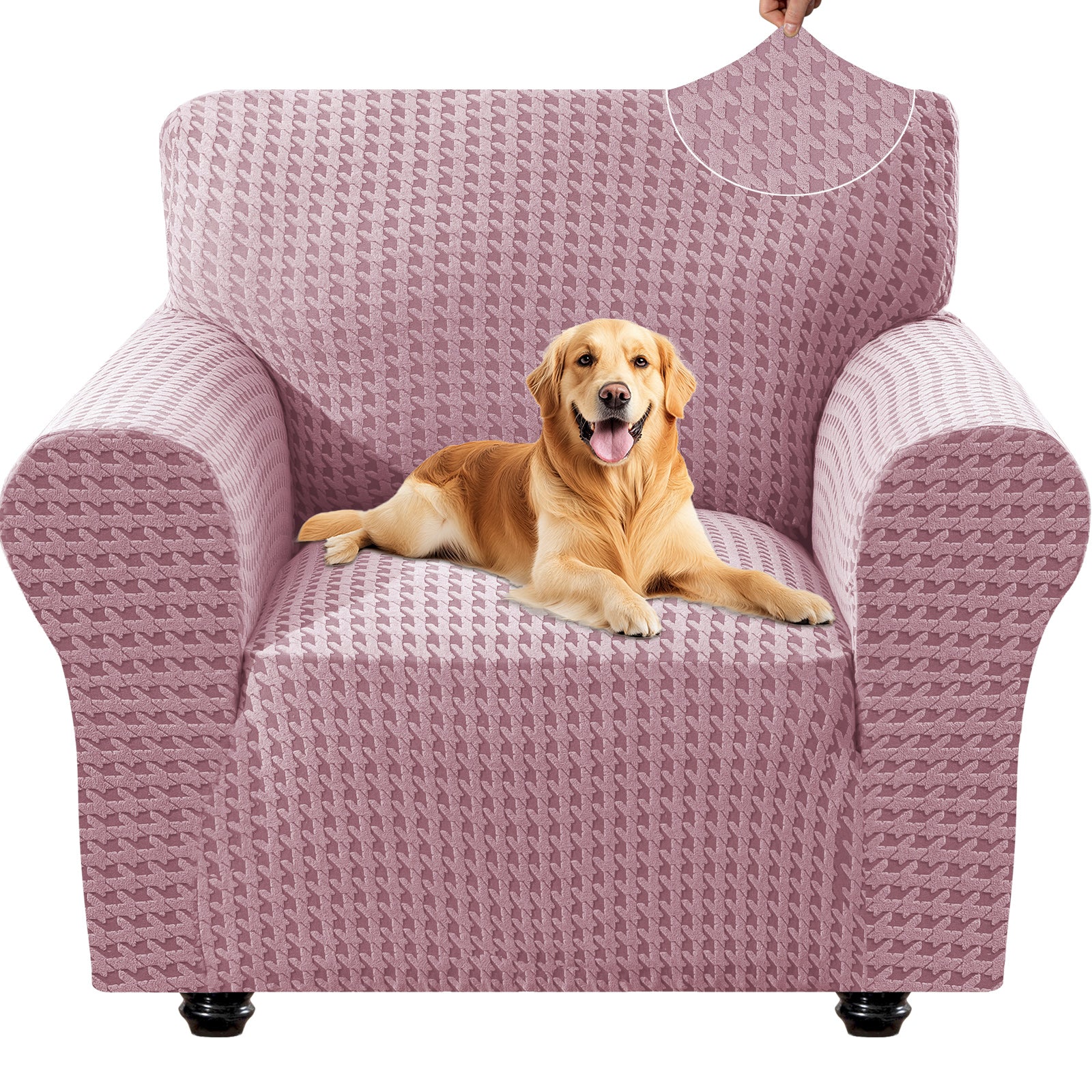 Ystyle 1-Seat Sofa Cover with Armrests, Elastic Universal Seat Cover, Anti-Scratch Universal Sofa Cover, Anti-Slip Washable Sofa Protector, Stain-Resistant