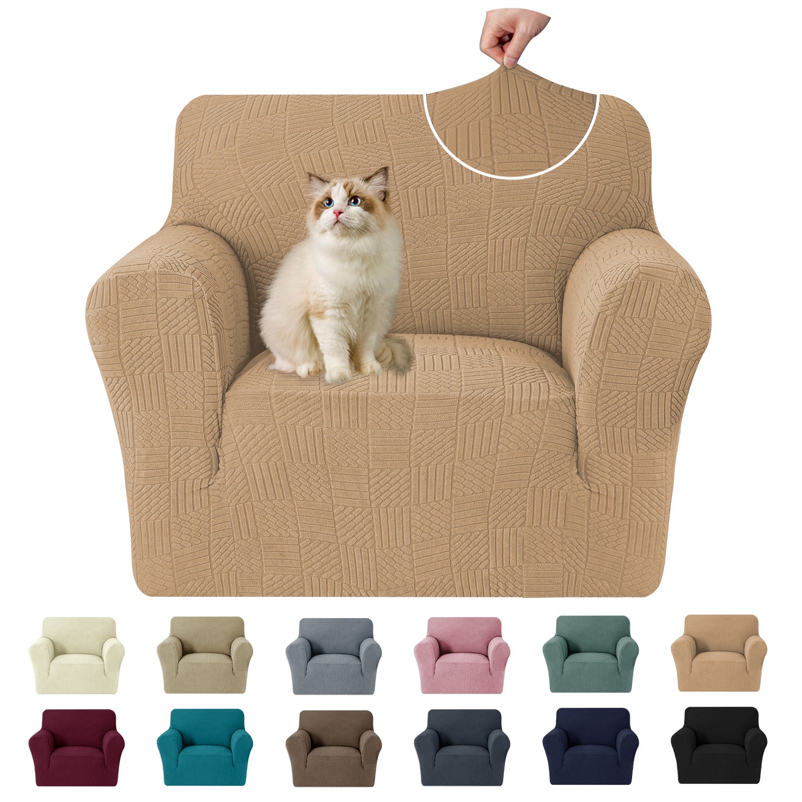 Copertura per divano a 1 posto YSTYLE Stretch 78-116cm con motivo geometrico