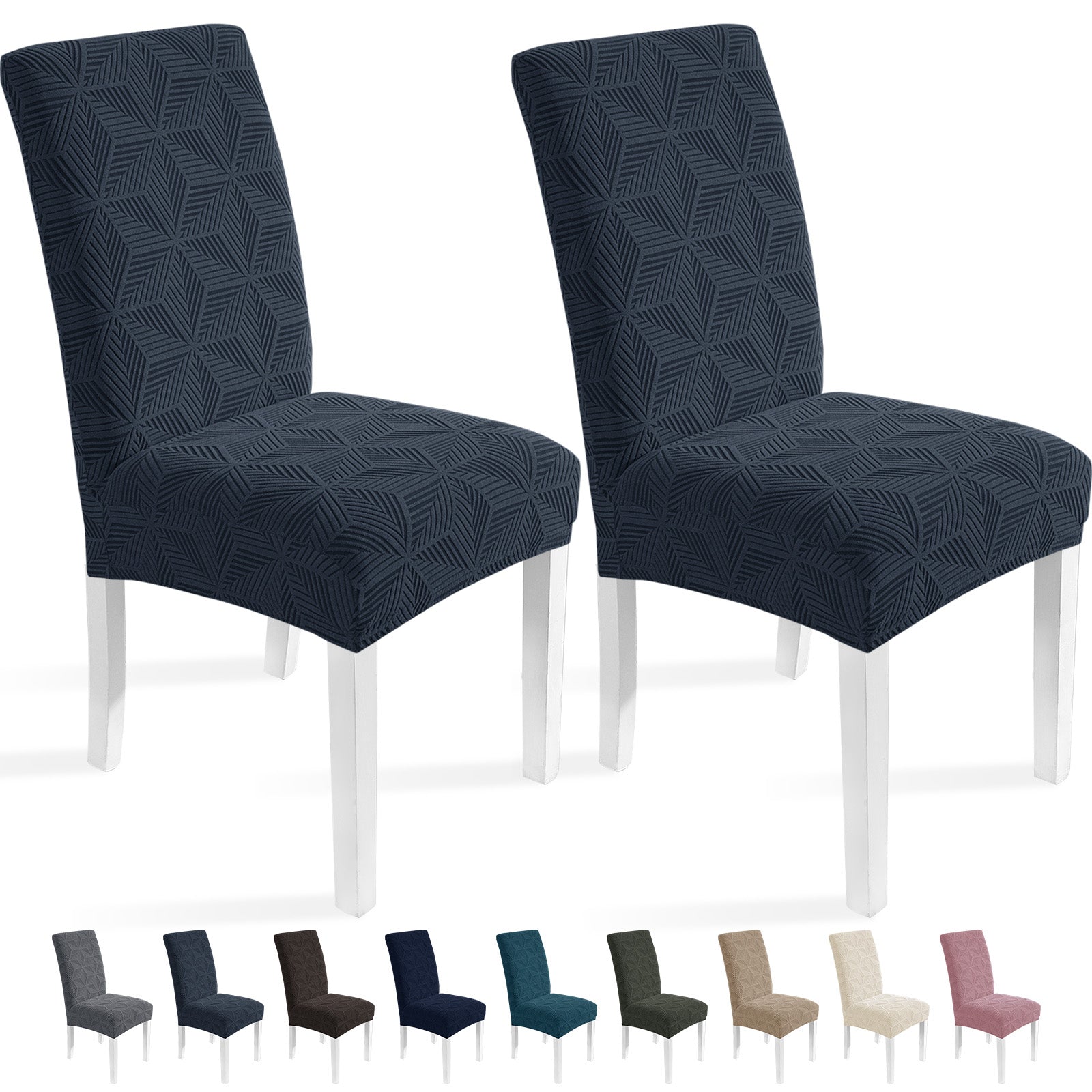 Ystyle 2-Piece Chair Covers with Backrest, Elastic Slipcovers, Universal Living Room Kitchen Chair Protectors, Cat Scratch-Resistant Modern Stain-Proof Dining Chair Covers