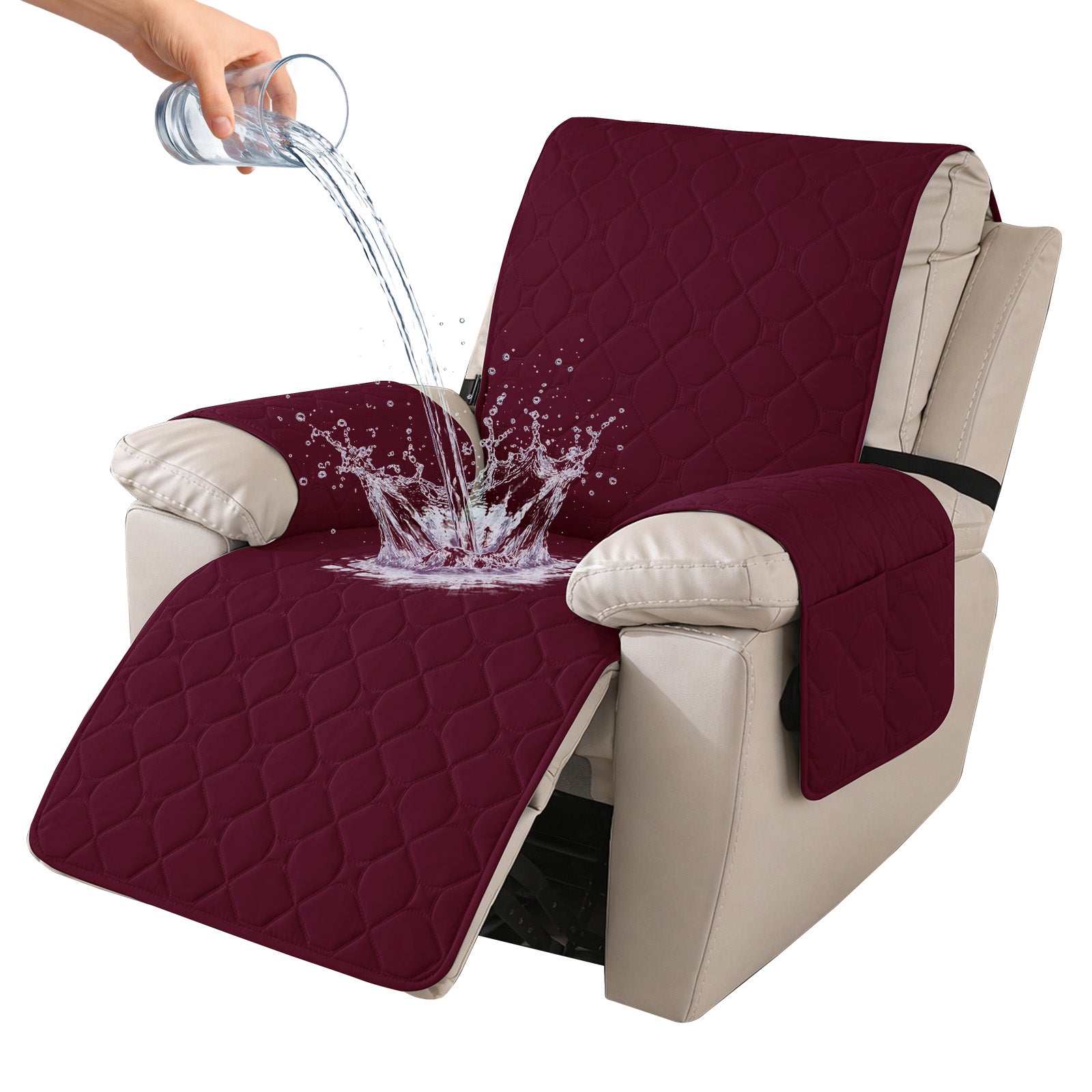 YSTYLE imperméable Recliner Armchair couverture with accoudoirs 1 Seater
