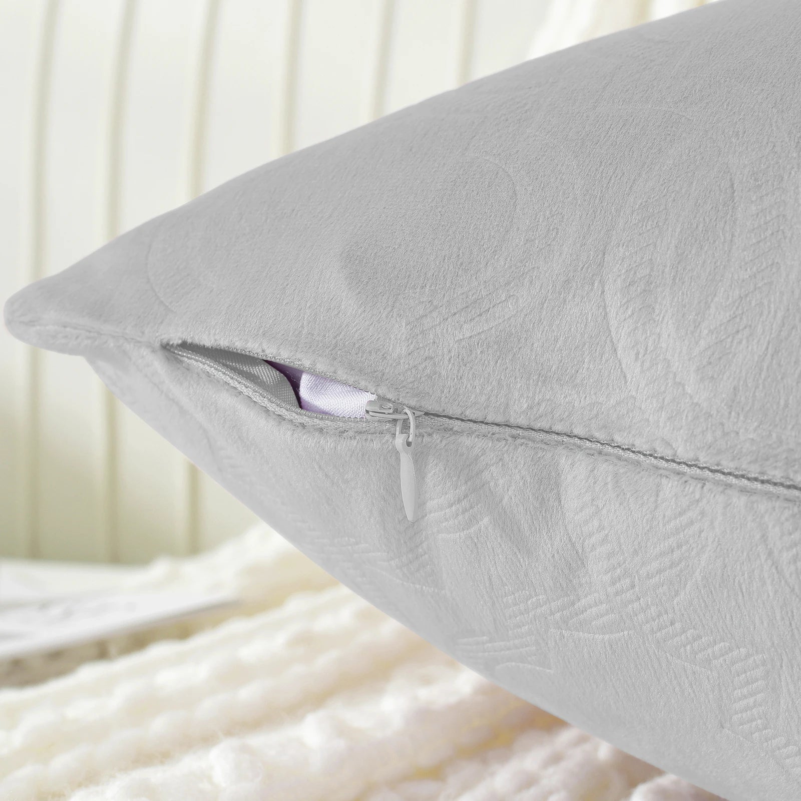 YSTYLE Velvet Sofa Cushion Covers, Decorative Throw Pillow Covers, 2 pcs, Hidden Zipper-Lantern Shape