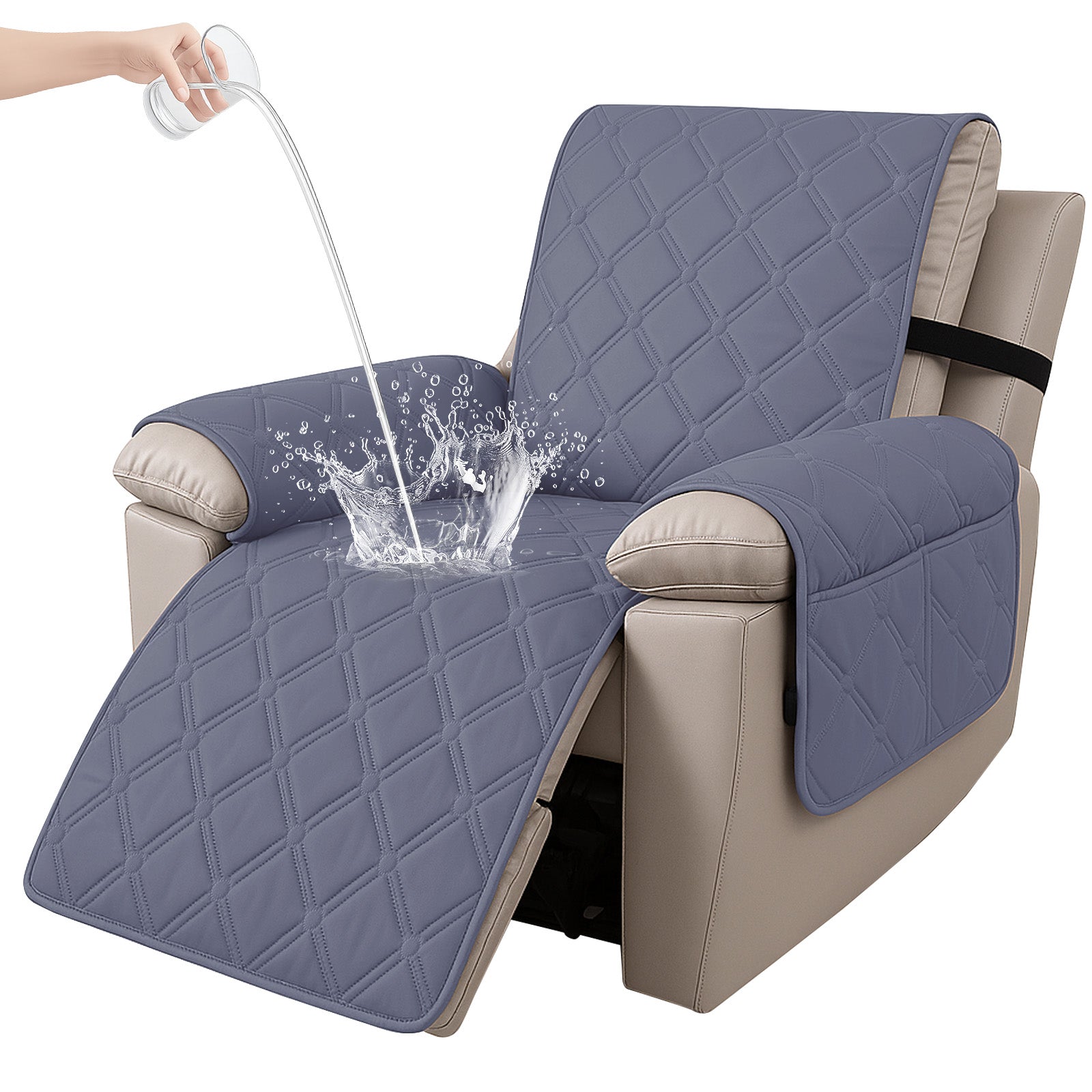 YSTYLE Waterproof Armchair Cover with Pockets and Non Slip Backing-YSTYLE