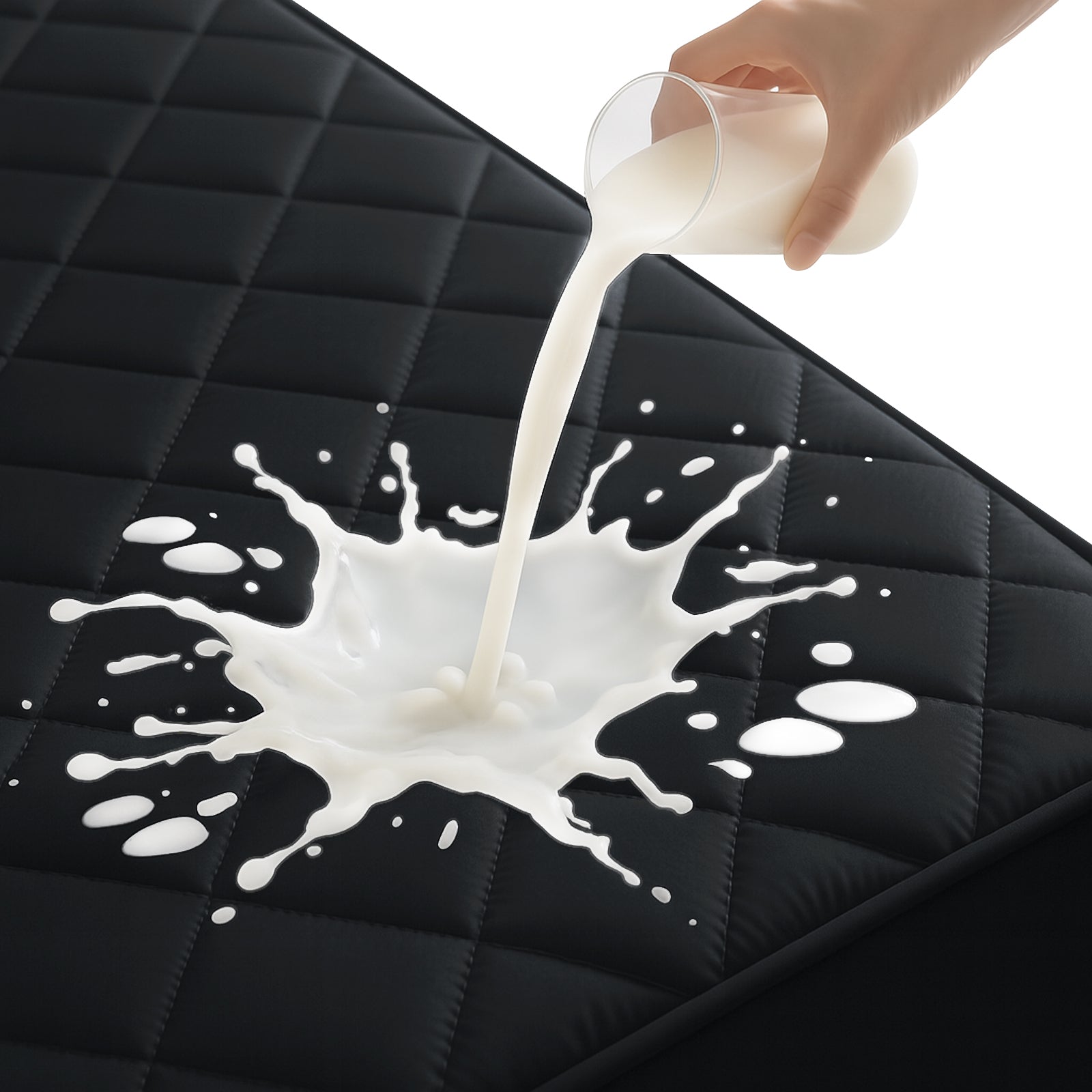 Waterproof Quilted Mattress Protector with Deep Pocket Elastic Fit