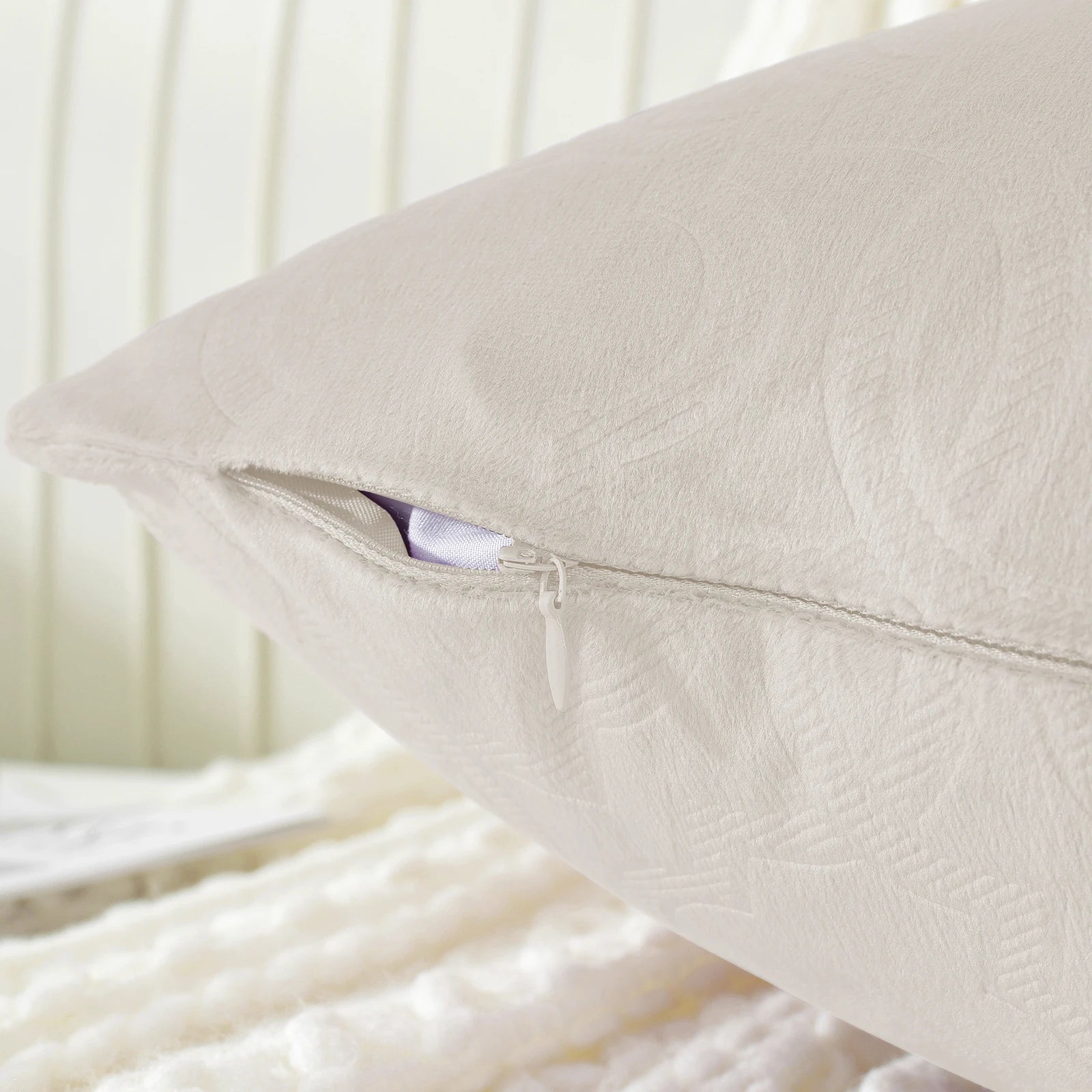 YSTYLE Velvet Sofa Cushion Covers, Decorative Throw Pillow Covers, 2 pcs, Hidden Zipper-Lantern Shape