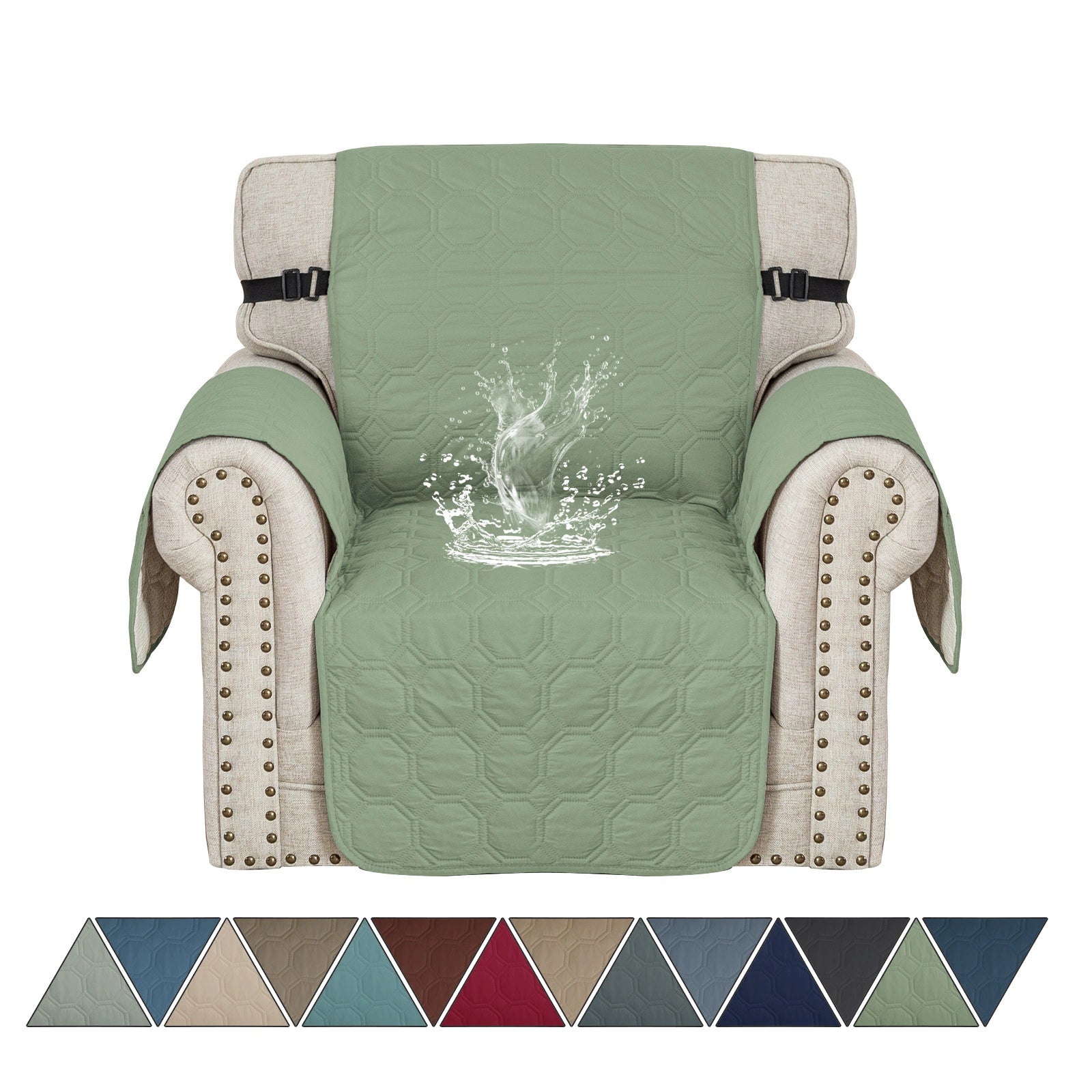 YSTYLE 1 Seater WaterProof Sofa Cover with Armrests,Elegant- for Dogs , Non-Slip and Scratch Resistant Design-Yuanbao Grid