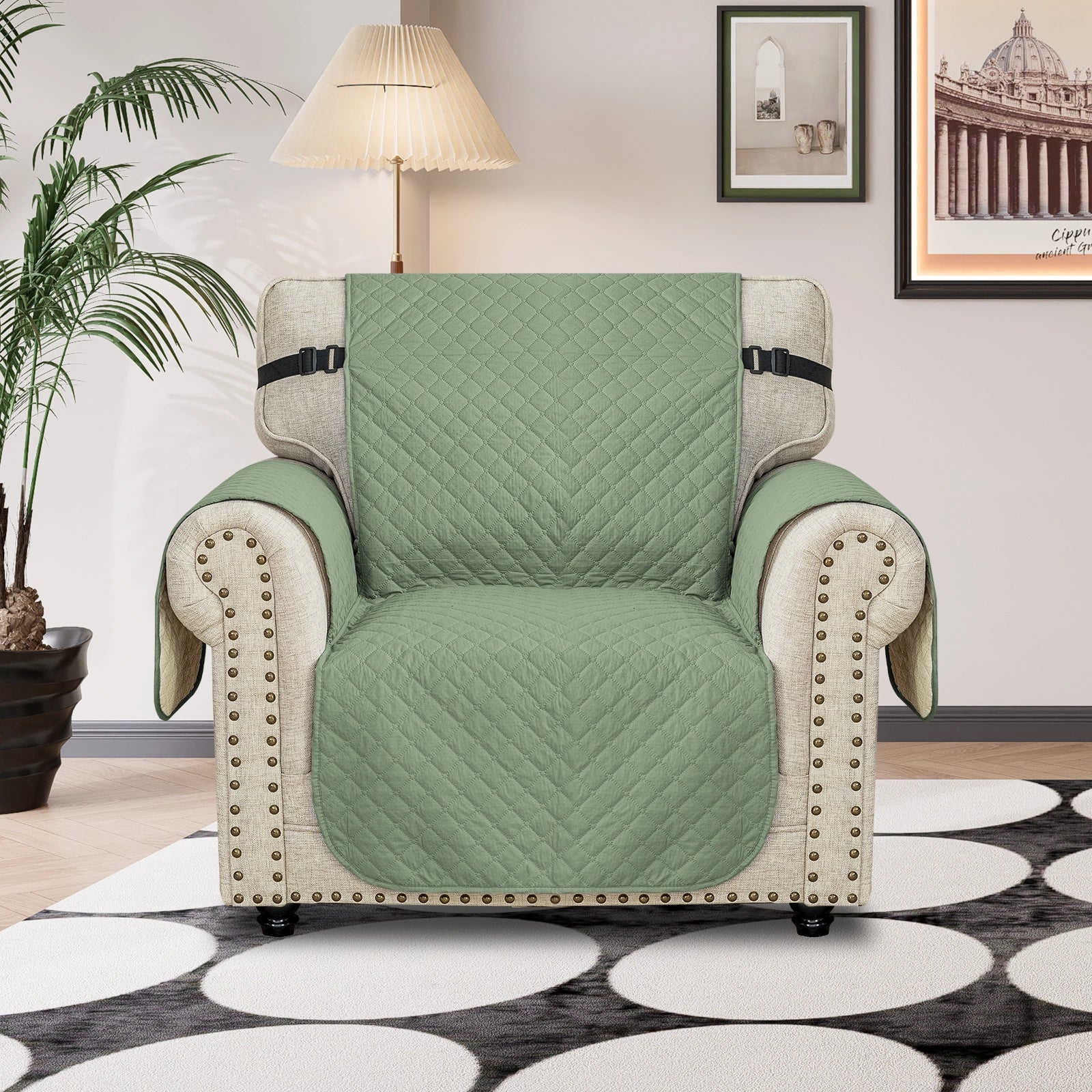 YSTYLE Waterproof 1 Seater Sofa Cover with Side Pockets Anti-Slip-YSTYLE