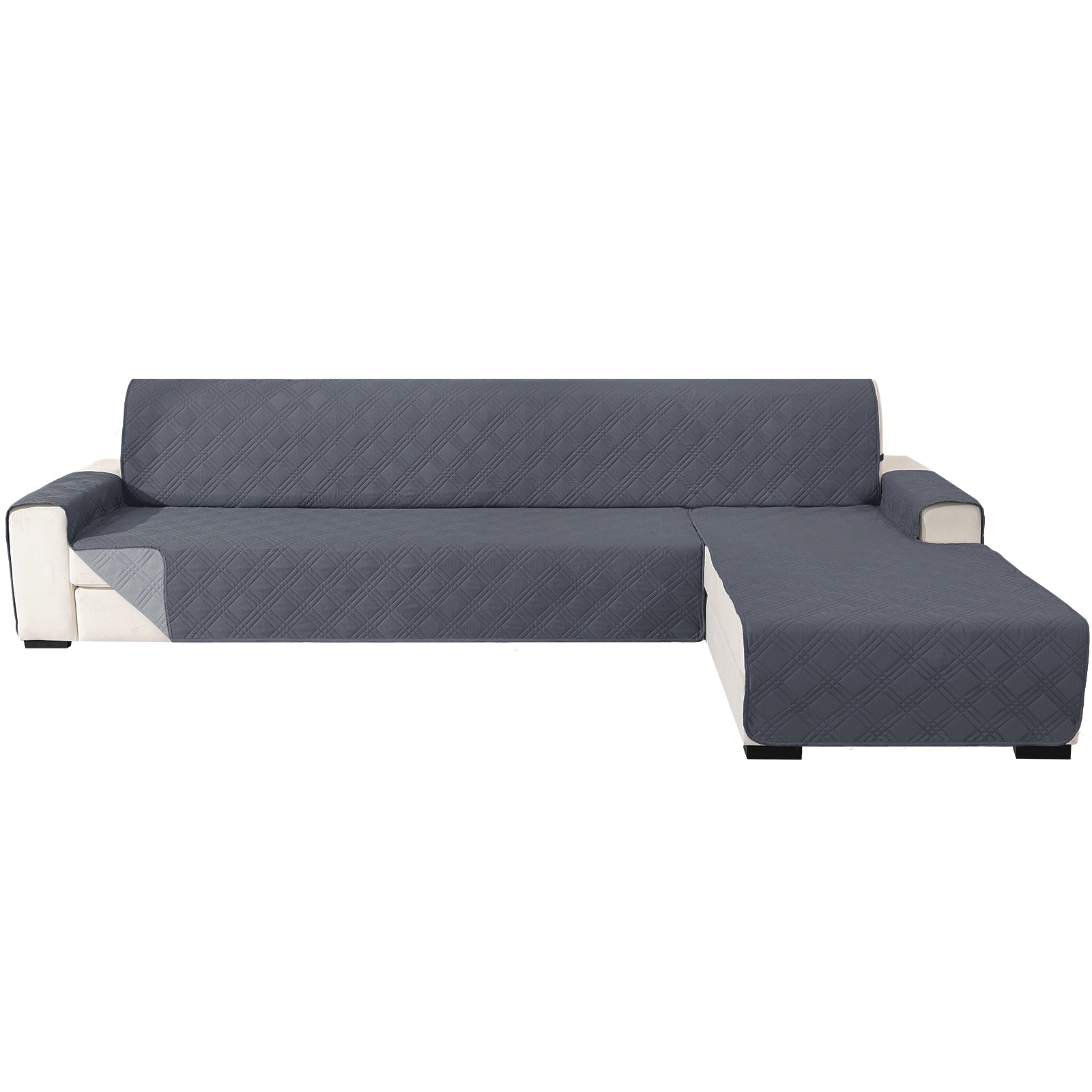 YSTYLE Reversible 4 Seater Corner Sofa Cover Quilted Anti Slip-YSTYLE