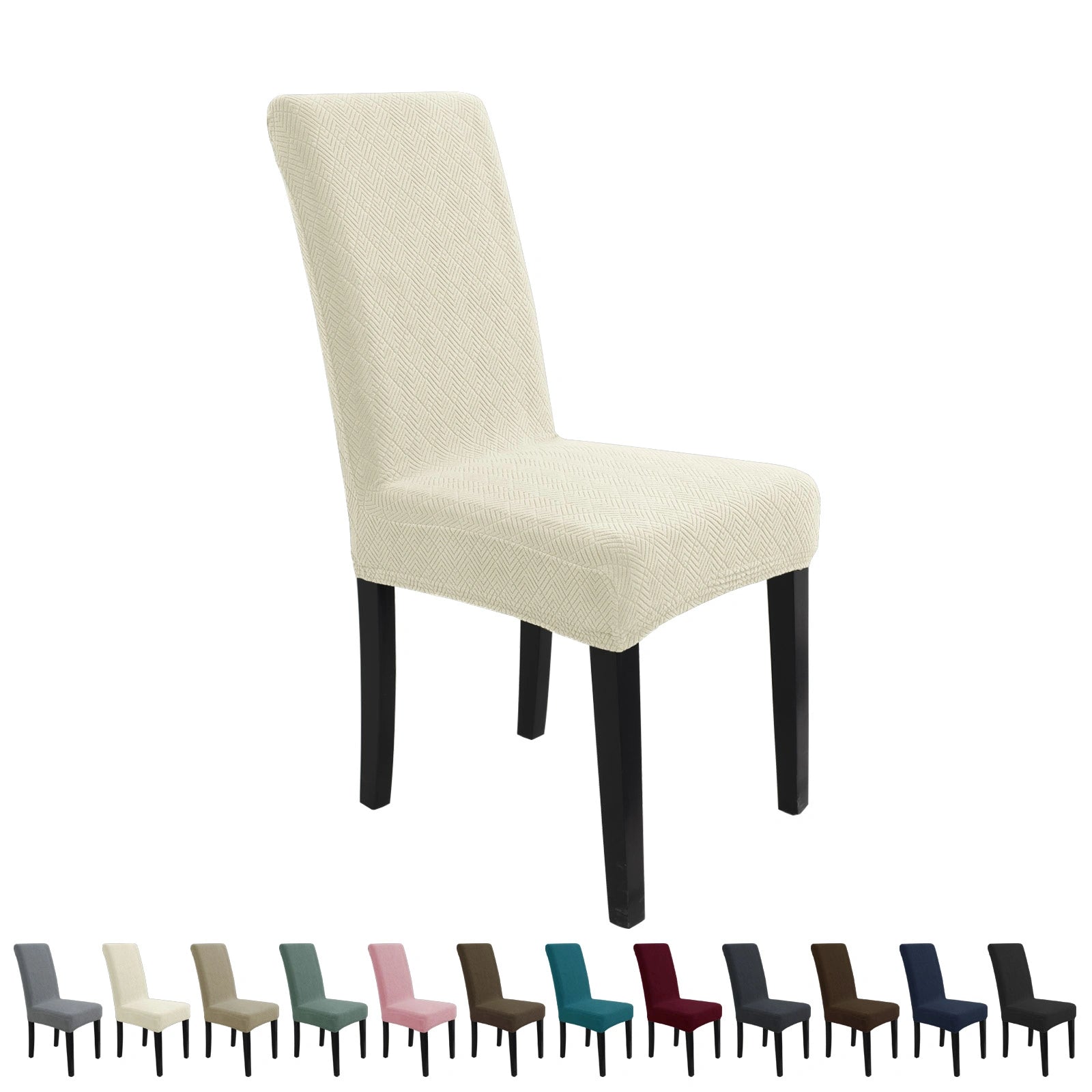YSTYLE 6 Pieces Stretch Dining Chair Covers Diamond Jacquard-YSTYLE