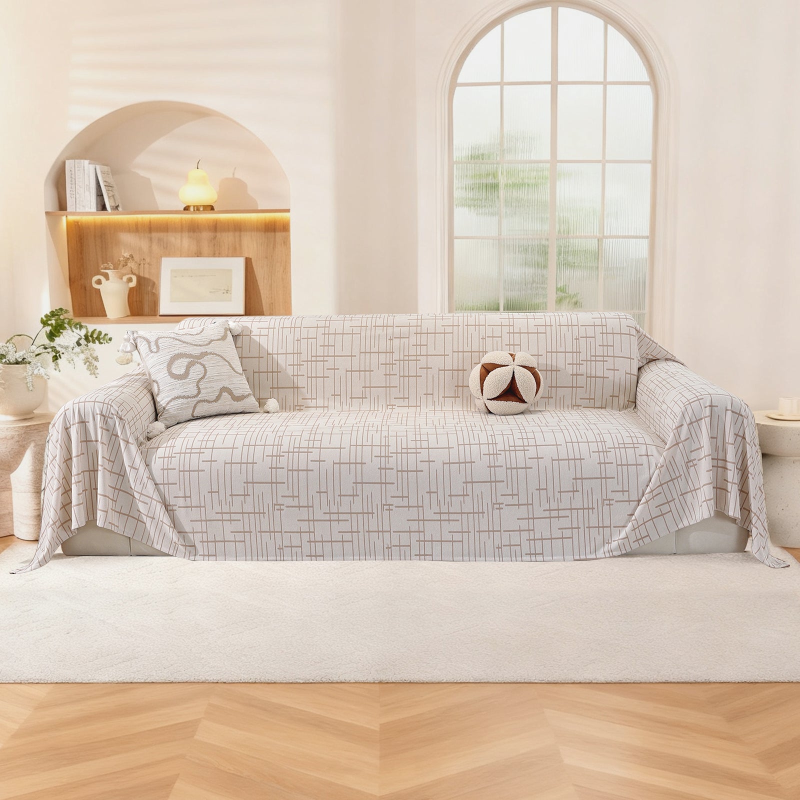 Ystyle Universal 4 Seater Sofa Cover Throw 200x380cm Breathable-YSTYLE
