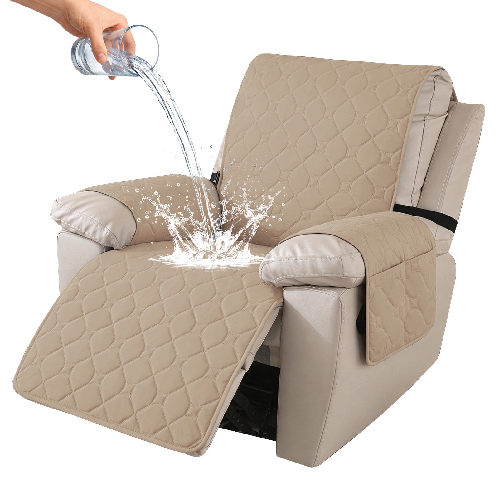 YSTYLE Waterproof Recliner Armchair Cover with Armrests 1 Seater