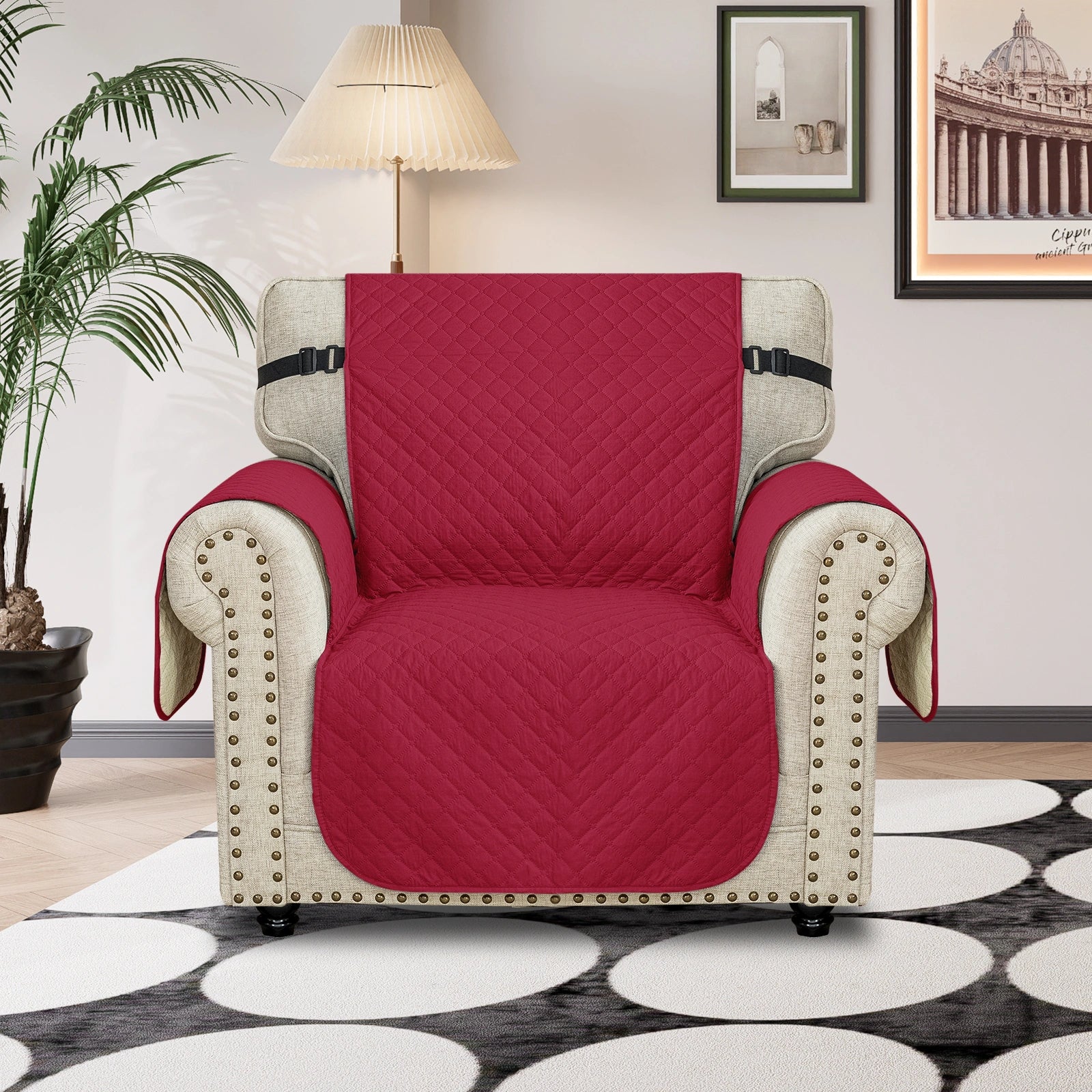 YSTYLE Waterproof 1 Seater Sofa Cover with Side Pockets Anti-Slip-YSTYLE