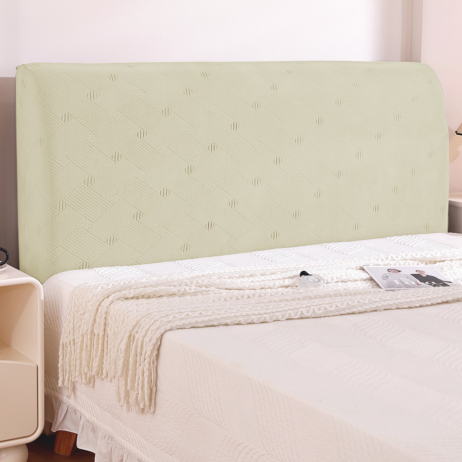 Ystyle 150cm Bed Headboard Cover, Elasticized Double/Single Bed Headboard Cover, Washable Double Bed Headboard Slipcover, Universal Dust-Proof Headboard Cover