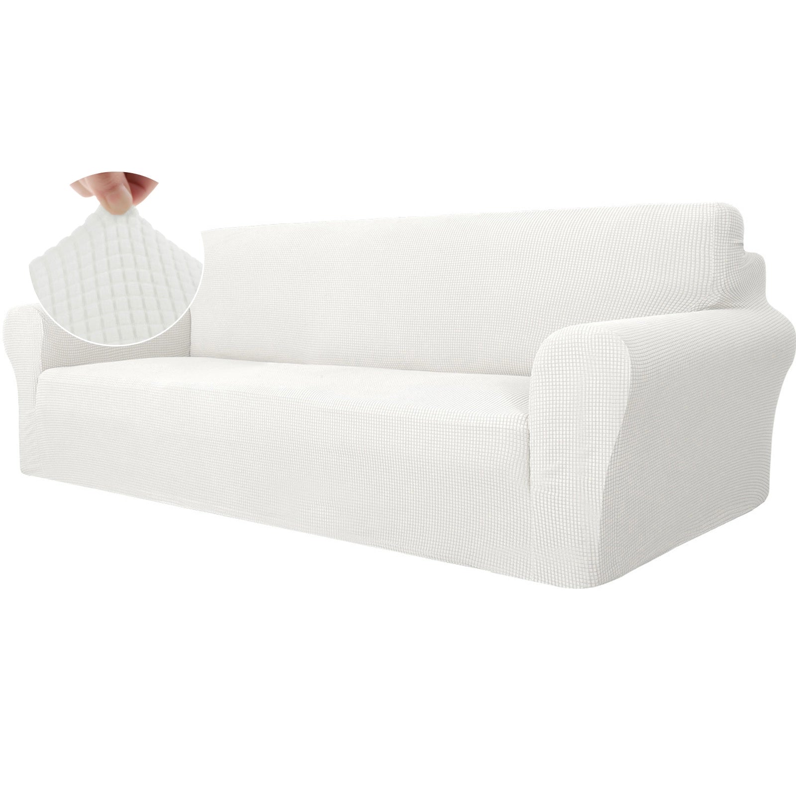 YSTYLE 4 Seater Sofa Cover – Stretch,Anti-Slip & Pet-Friendly, Scratch Resistant, Washable-Grid