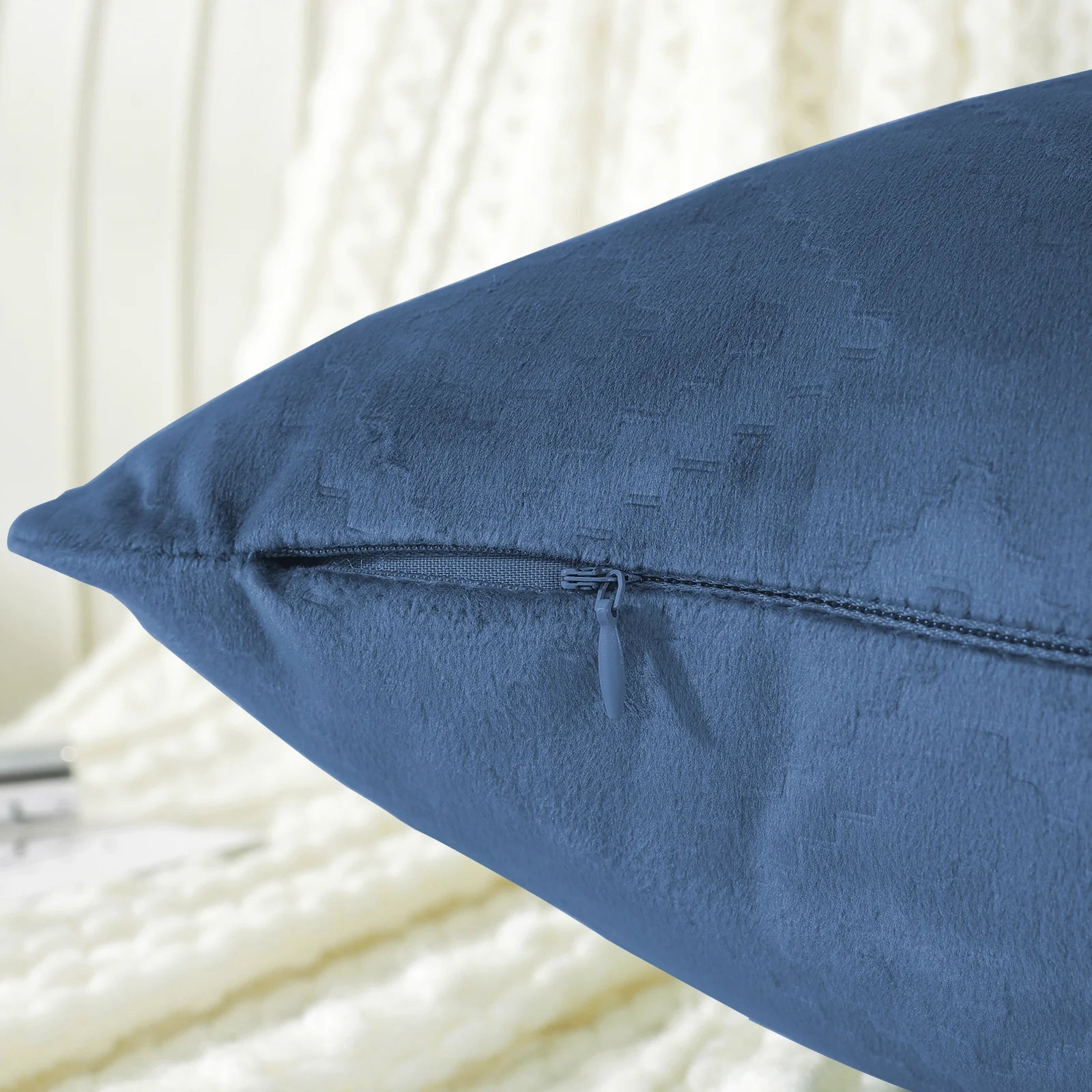 YSTYLE Velvet Sofa Cushion Covers, Decorative Throw Pillow Covers, 2 pcs, Hidden Zipper-Square shape