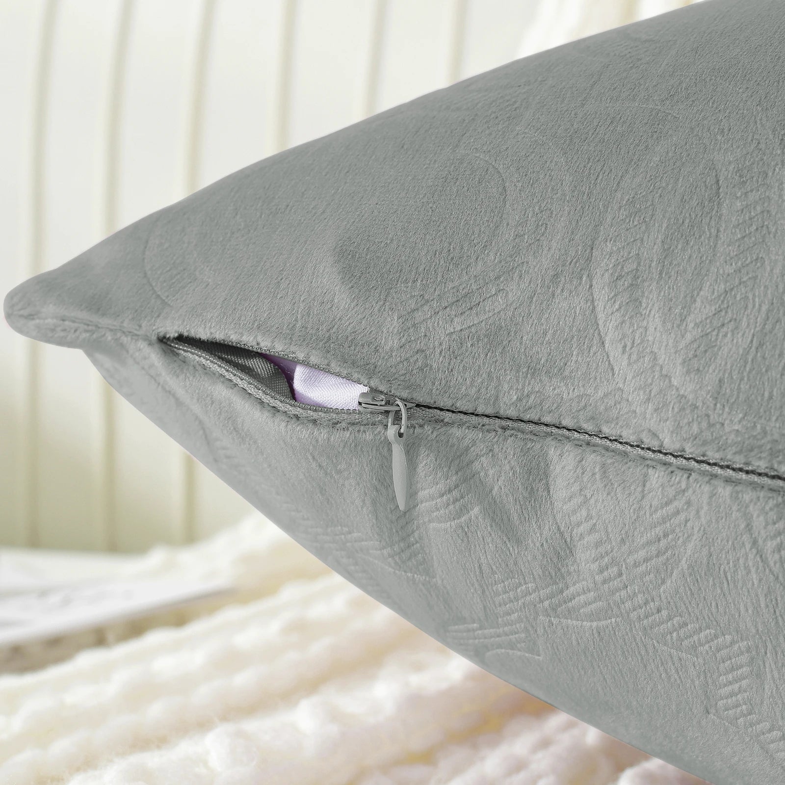 YSTYLE Velvet Sofa Cushion Covers, Decorative Throw Pillow Covers, 2 pcs, Hidden Zipper-Lantern Shape