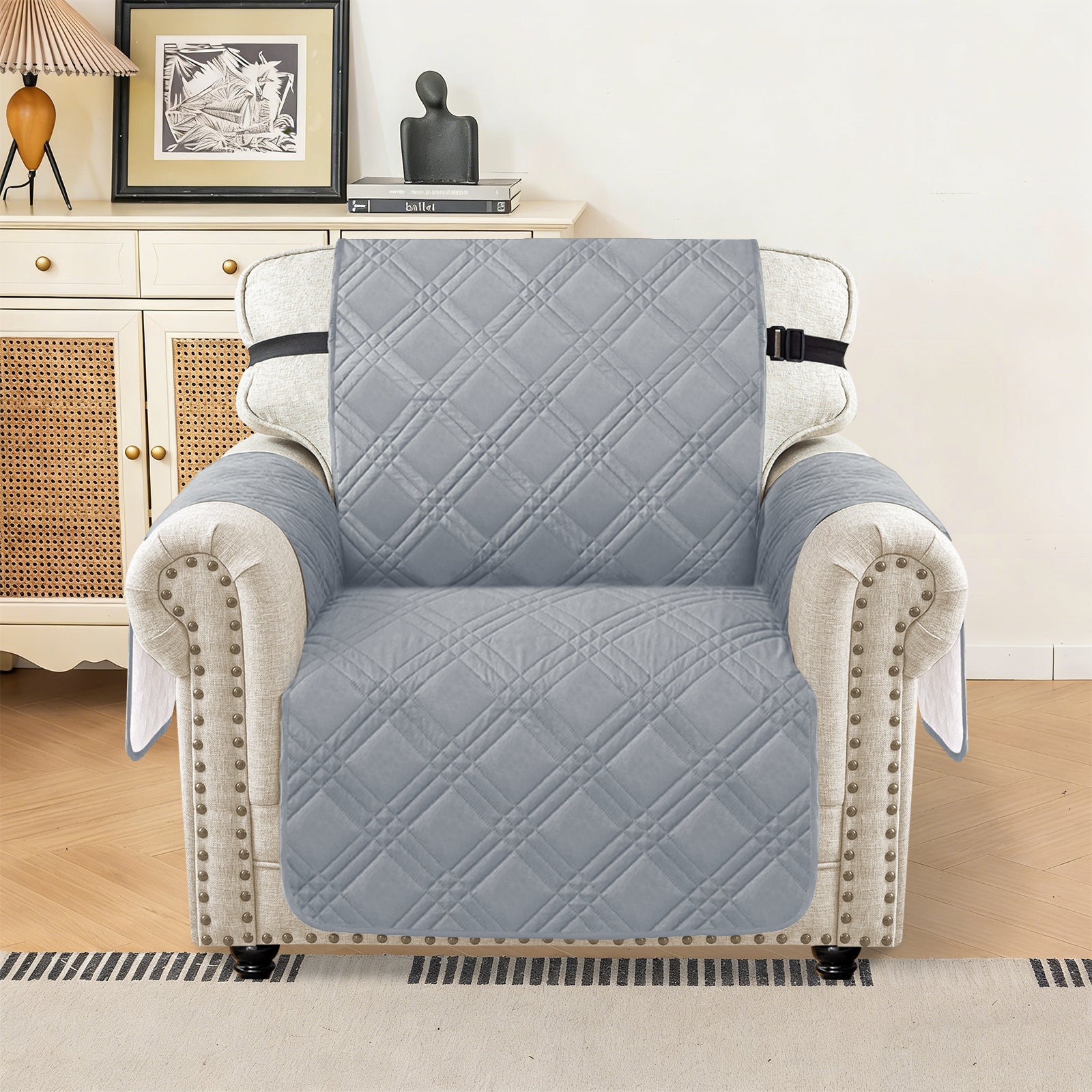 Ystyle Reversible 1 Seater Sofa Cover Quilted Scratch Resistant