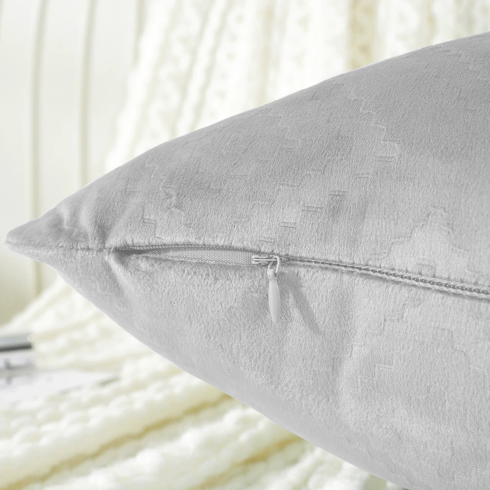 YSTYLE Velvet Sofa Cushion Covers, Decorative Throw Pillow Covers, 2 pcs, Hidden Zipper-Square shape