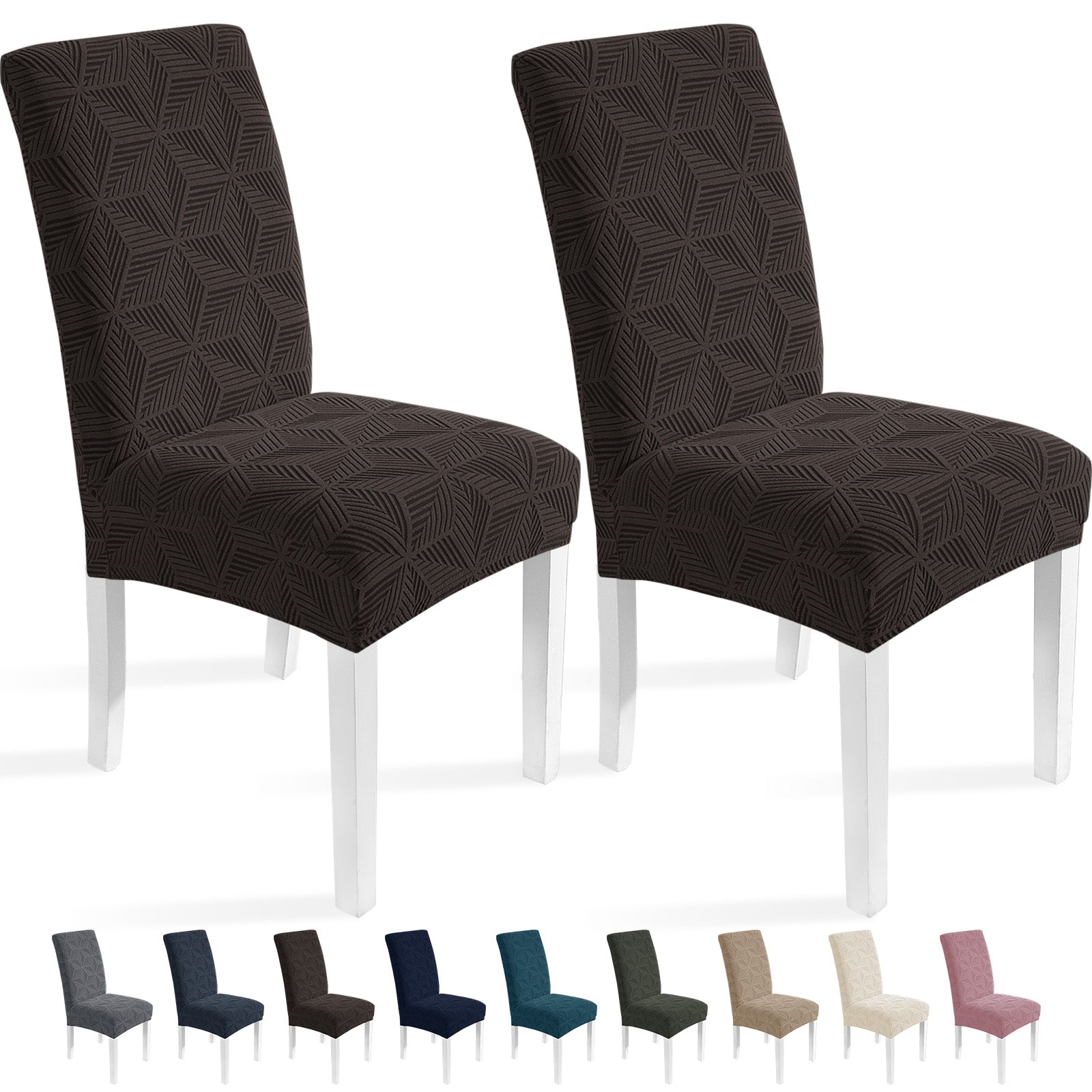 Ystyle 2-Piece Chair Covers with Backrest, Elastic Slipcovers, Universal Living Room Kitchen Chair Protectors, Cat Scratch-Resistant Modern Stain-Proof Dining Chair Covers