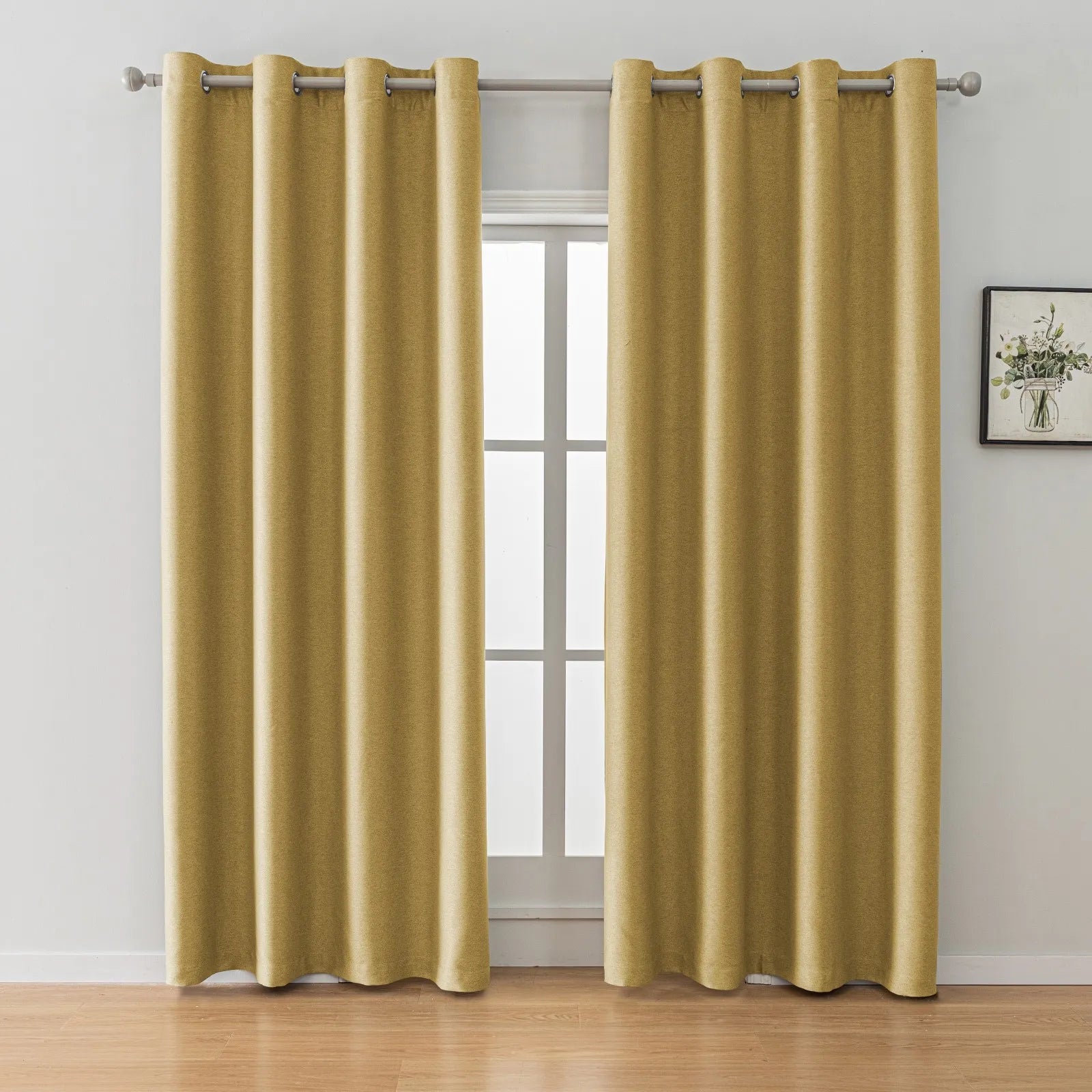 YSTYLE Velvet Curtains – 2 pcs, Blackout, Thermal Insulated, Modern Eyelet Drapes