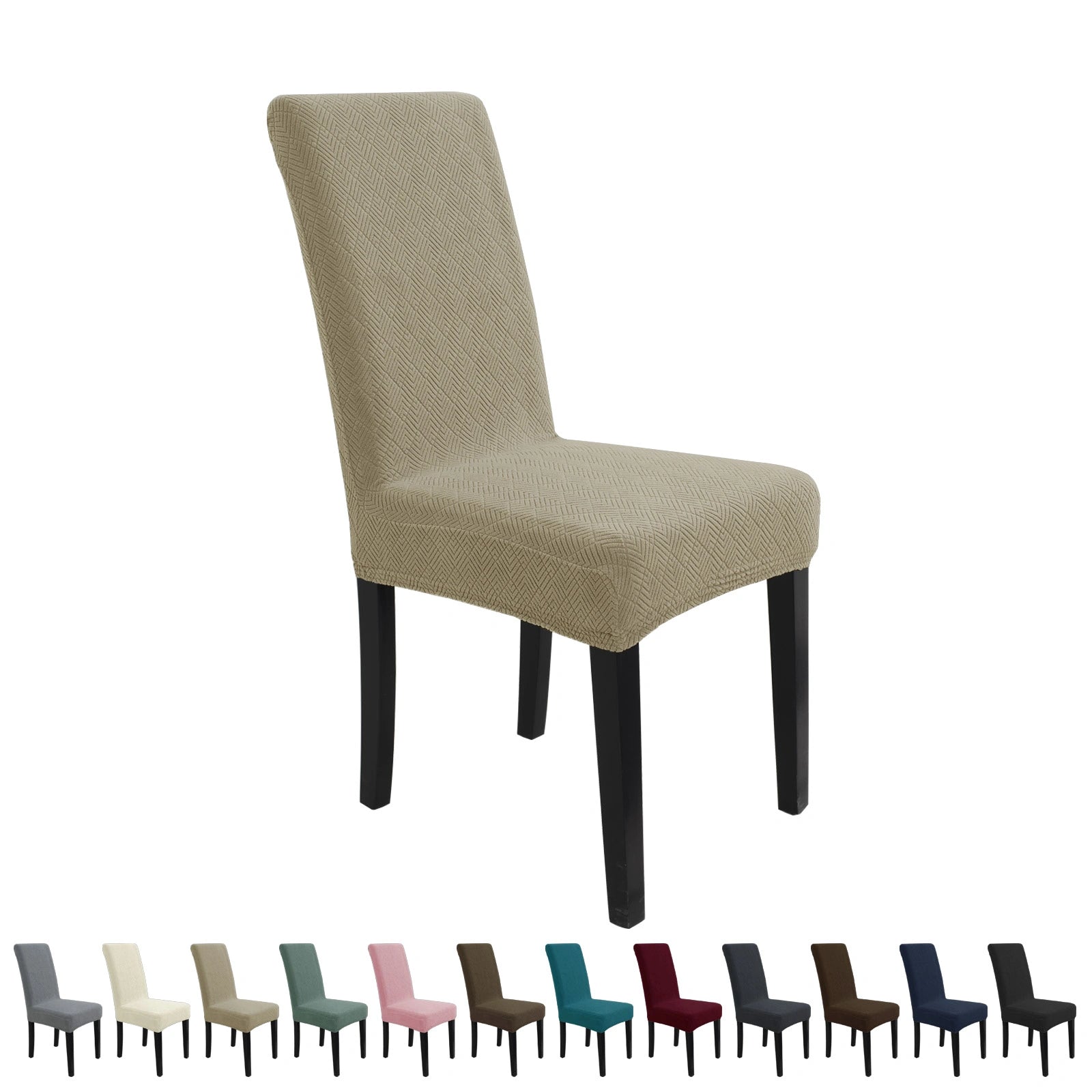 YSTYLE 4 Pieces Stretch Dining Chair Covers Diamond Jacquard-YSTYLE