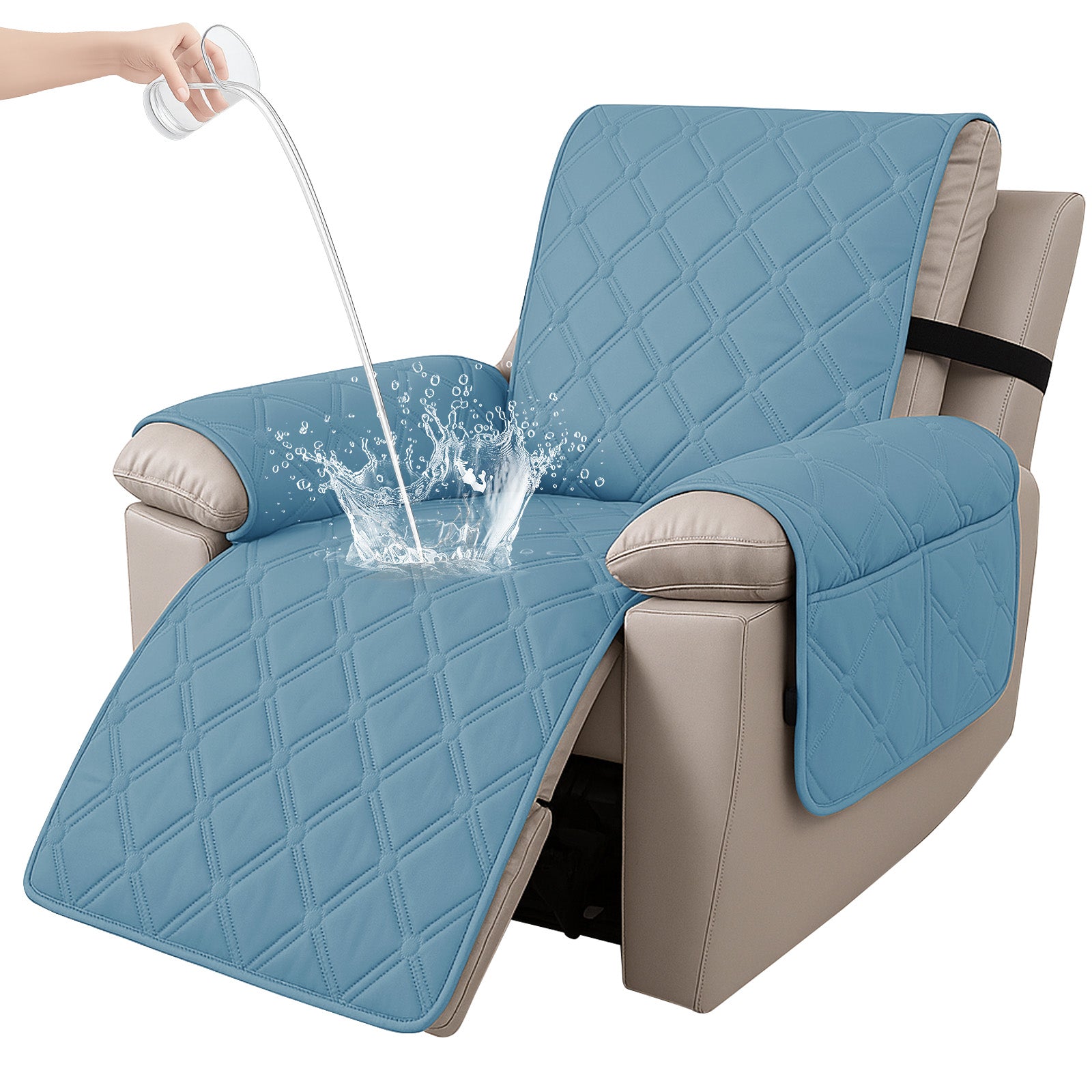 YSTYLE Waterproof Armchair Cover with Pockets and Non Slip Backing-YSTYLE