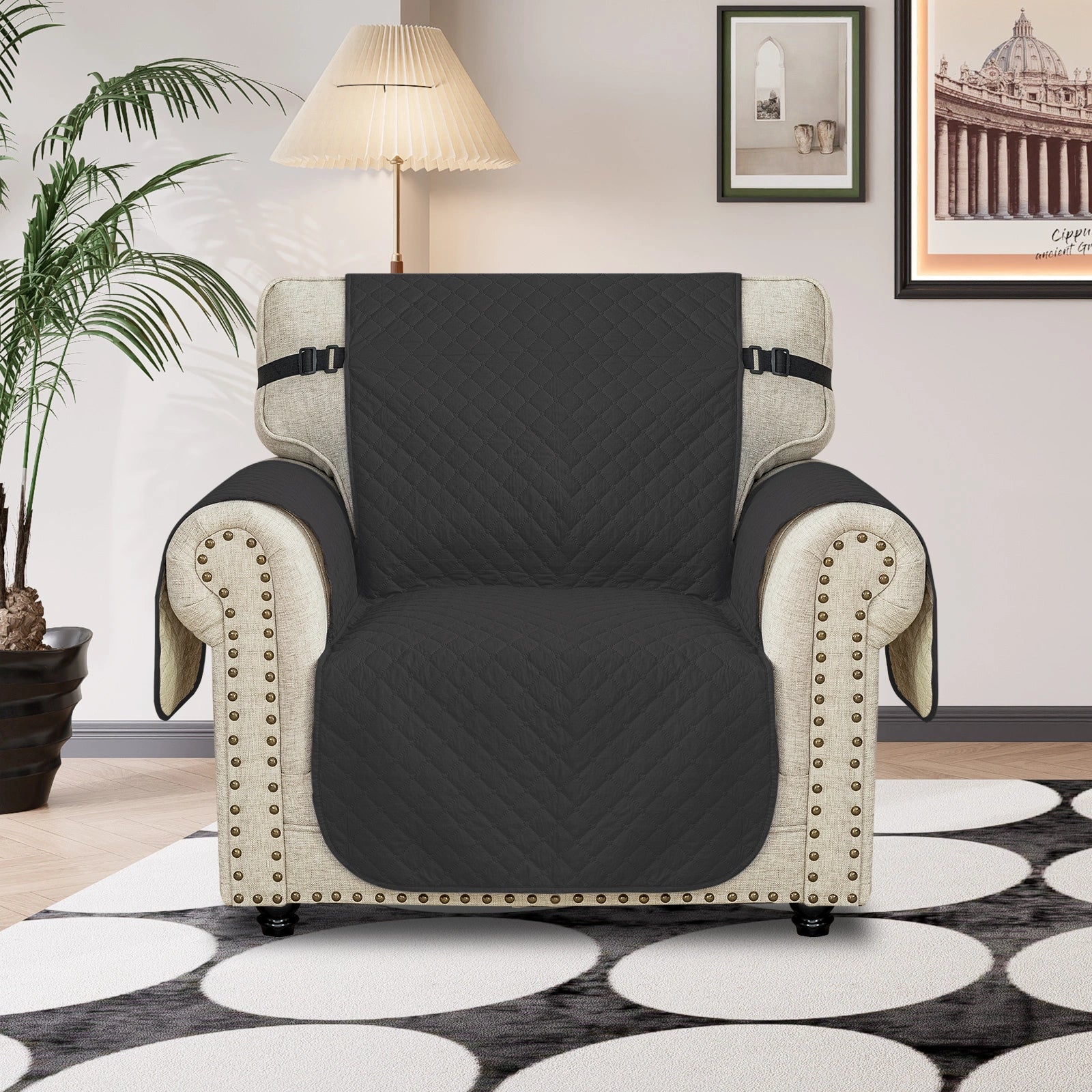 YSTYLE Waterproof 1 Seater Sofa Cover with Side Pockets Anti-Slip-YSTYLE