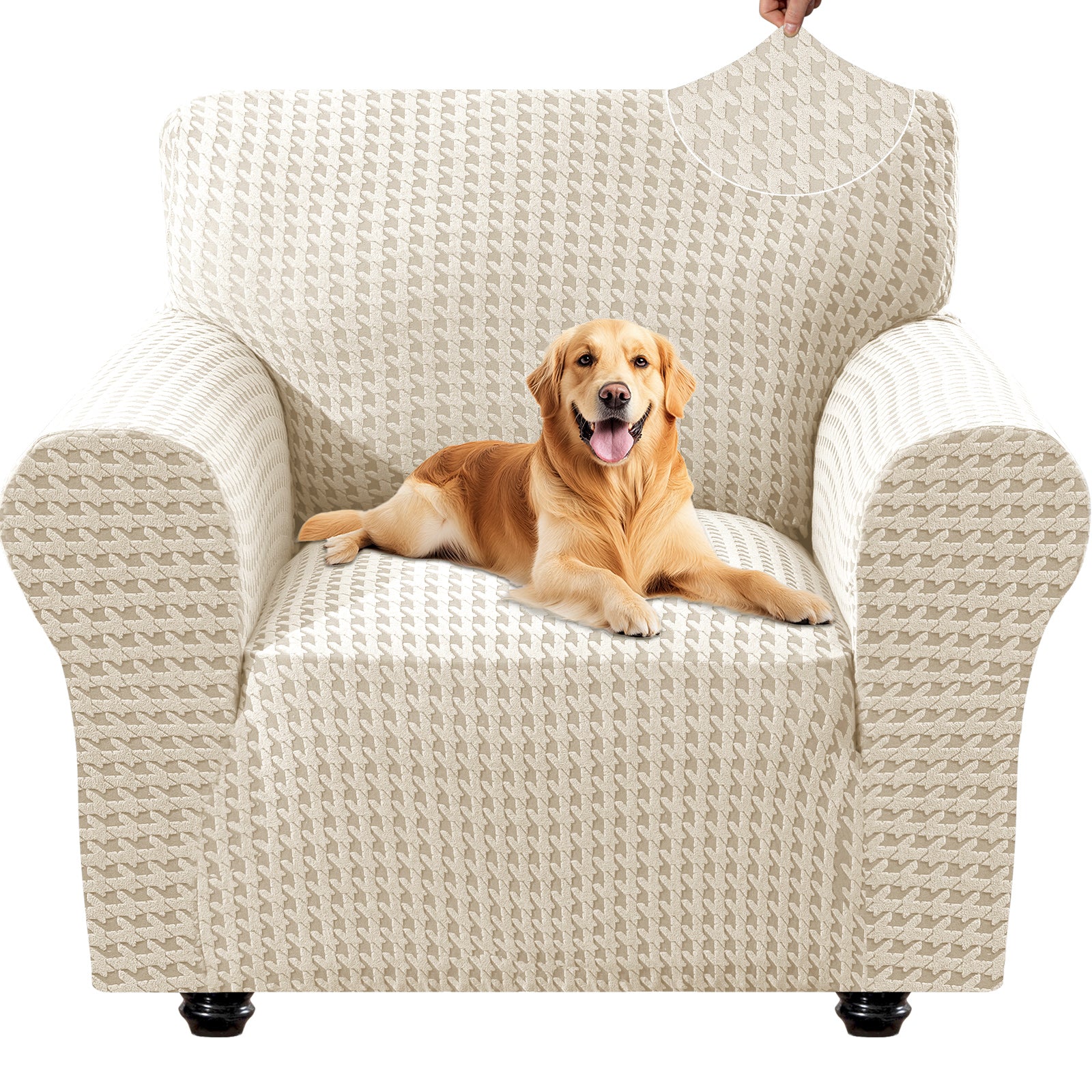 Ystyle 1-Seat Sofa Cover with Armrests, Elastic Universal Seat Cover, Anti-Scratch Universal Sofa Cover, Anti-Slip Washable Sofa Protector, Stain-Resistant