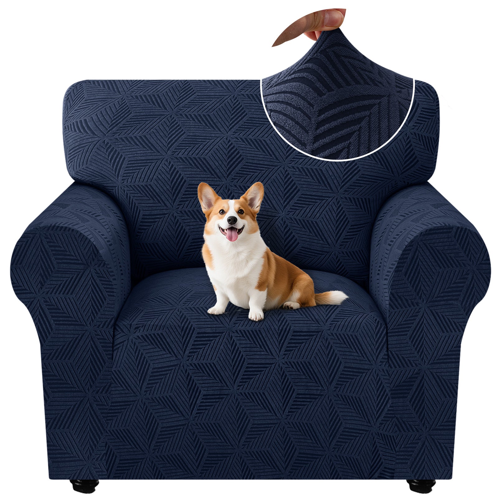 Ystyle 1-Seater Sofa Cover with Armrests, Stretch Sofa Cover, Universal Anti-Scratch Sofa Cover for Cats and Dogs, Non-Slip Sofa Cover, Washable Stain-Resistant Sofa Cover