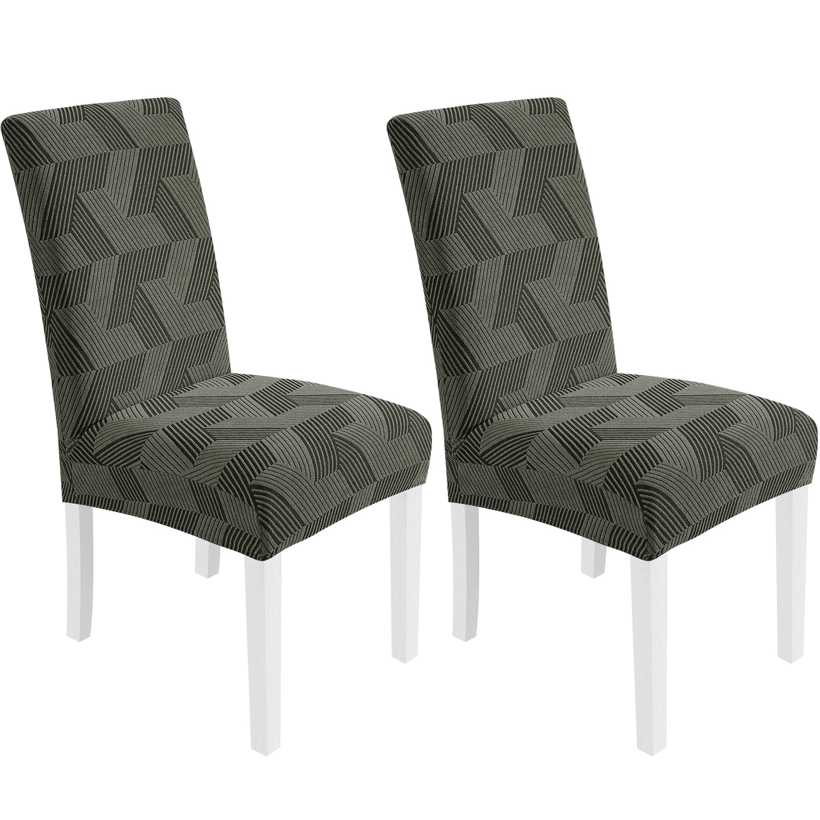 Ystyle 2-Piece Chair Covers with Backrest, Universal Kitchen Chair Covers, Removable Elastic Dining Chair Slipcovers, Stain-Resistant Chair Protectors, Washable, for Kitchen and Living Room