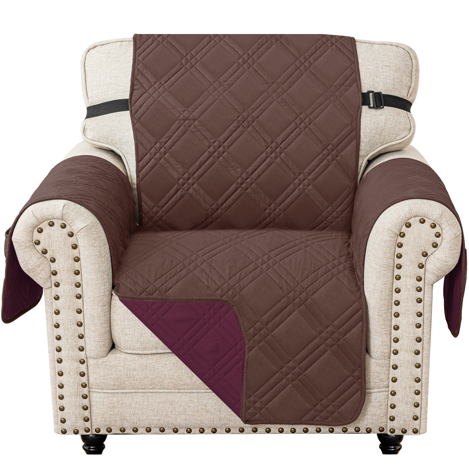 Ystyle Reversible 1 Seater Sofa Cover Quilted Scratch Resistant-YSTYLE