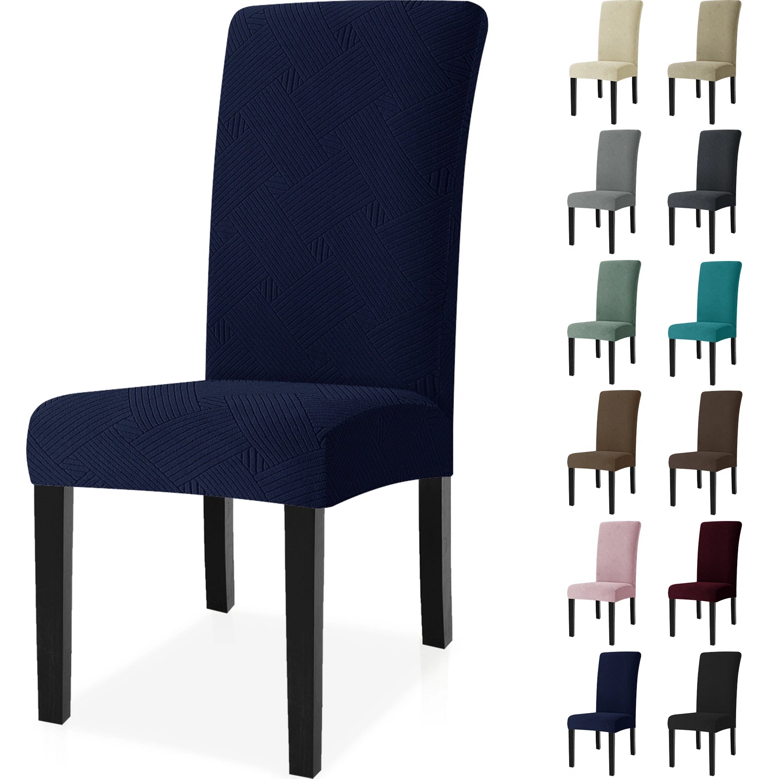 YSTYLE 4 PCS Chair Slipcovers , Stretchable, Pet-Friendly, Wrinkle-Free, Dining Chair Cover-Interweave Pattern