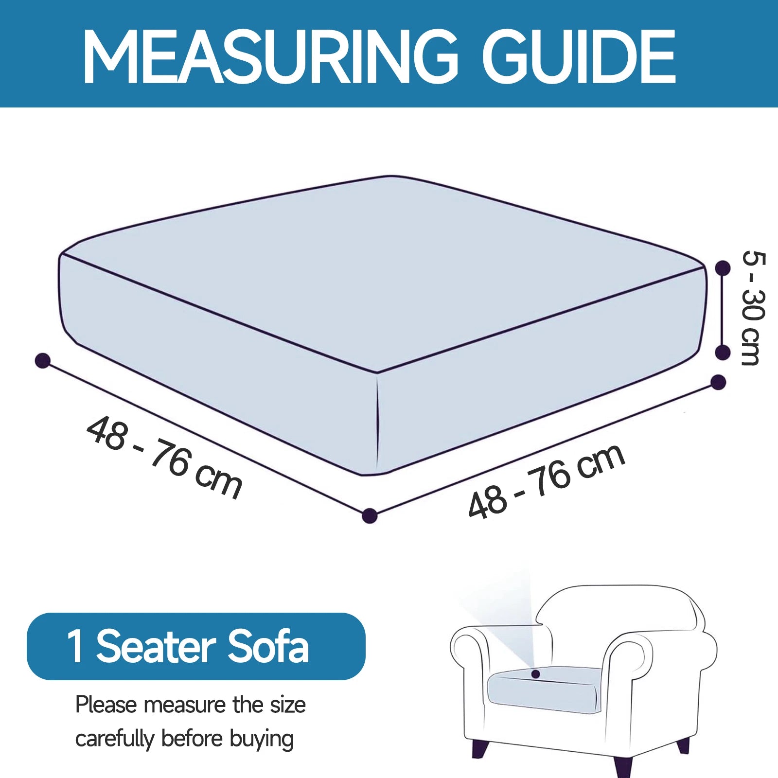 YSTYLE 1 Piece Sofa Cushion Cover – Stretch Fit, Anti-Slip Design, Universal Use, Geometric Style, Full Protection-Jacquard Plaid