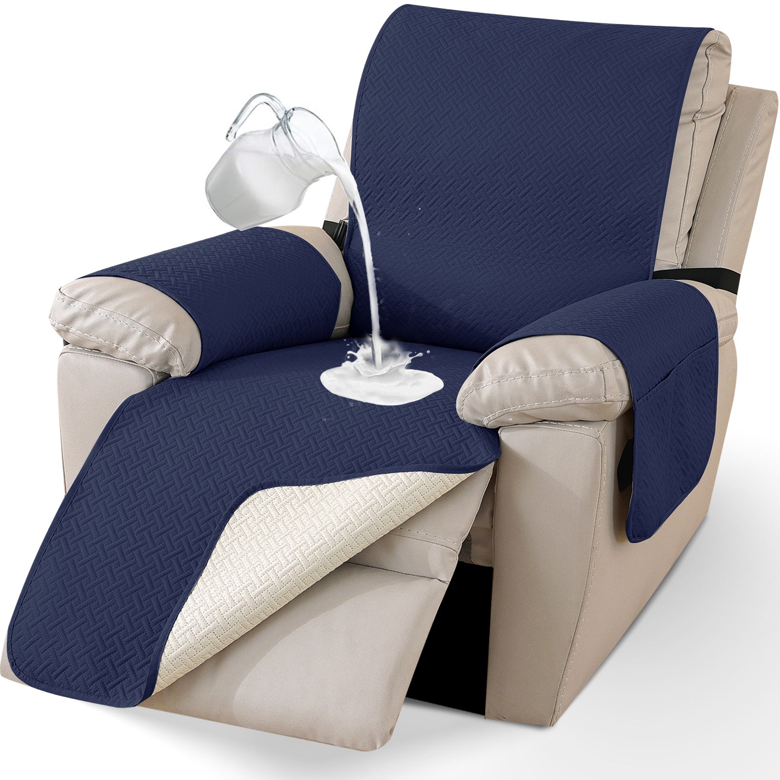 imperméable Armchair couverture with antidérapant Back and Side Pockets