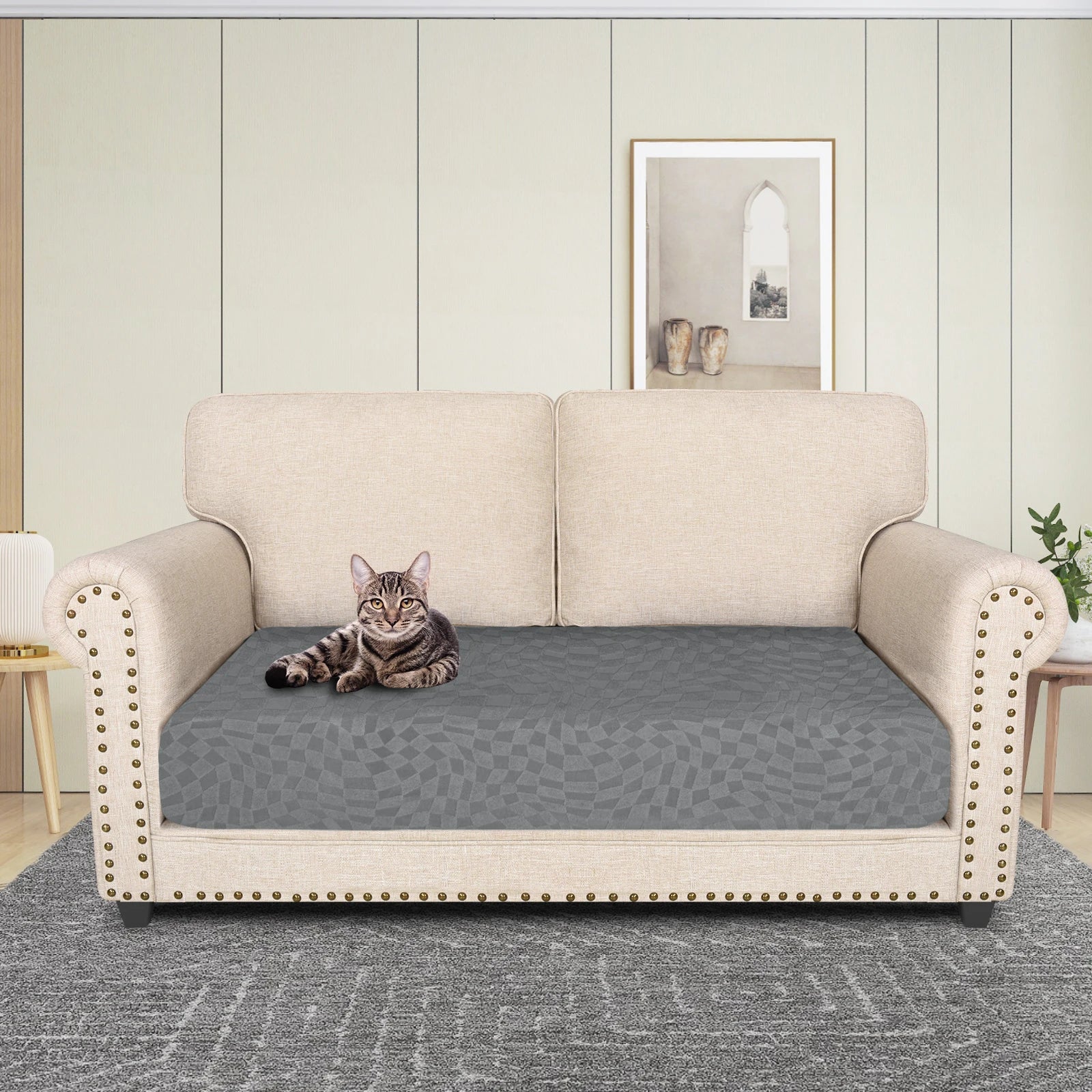 YSTYLE Stretch Sofa Seat Cover2 Seater Geometric Anti Slip-YSTYLE